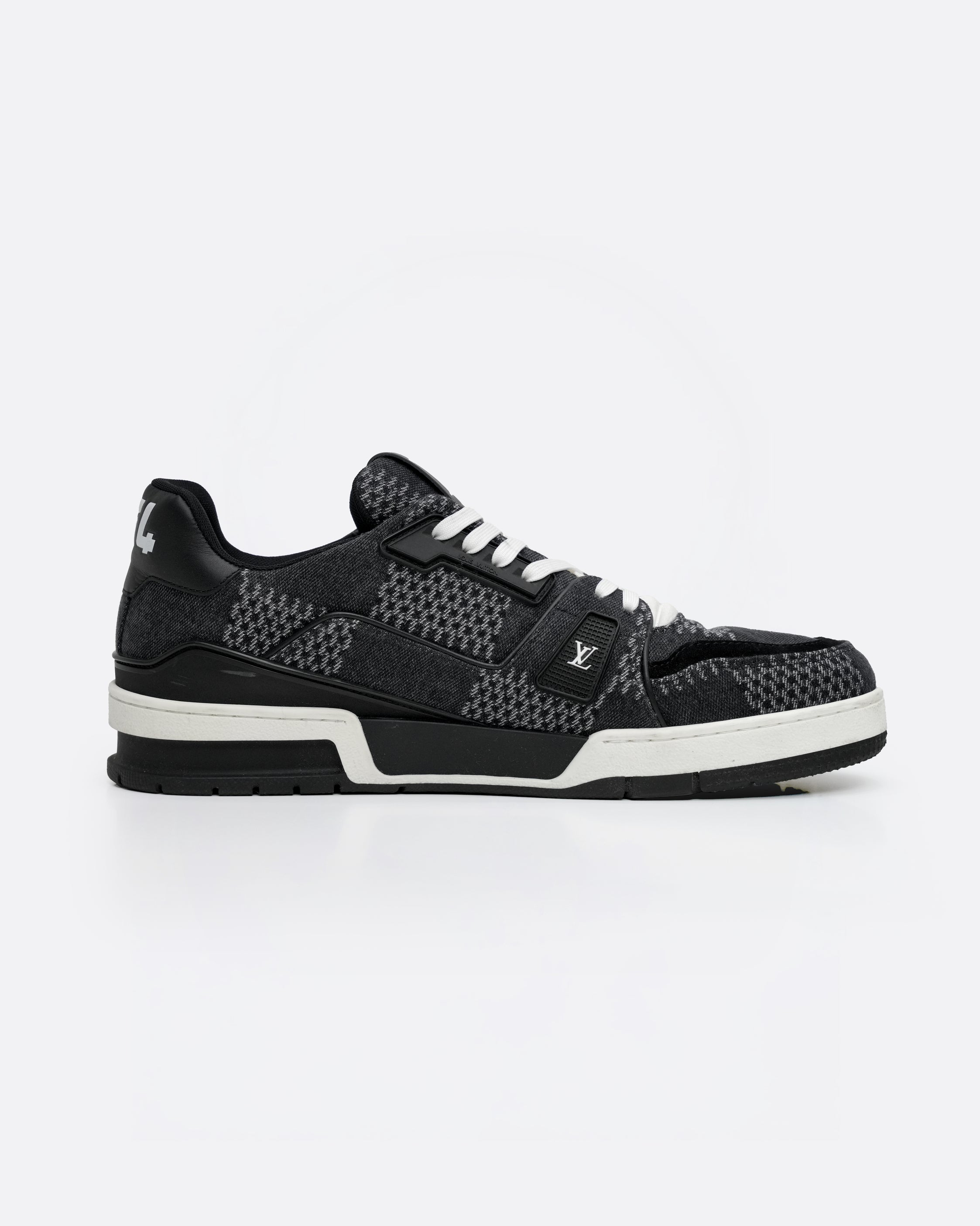 TRAINER LINE 2024 DENIM SNEAKERS DAMIER LOGO BLACK - SIZE 8