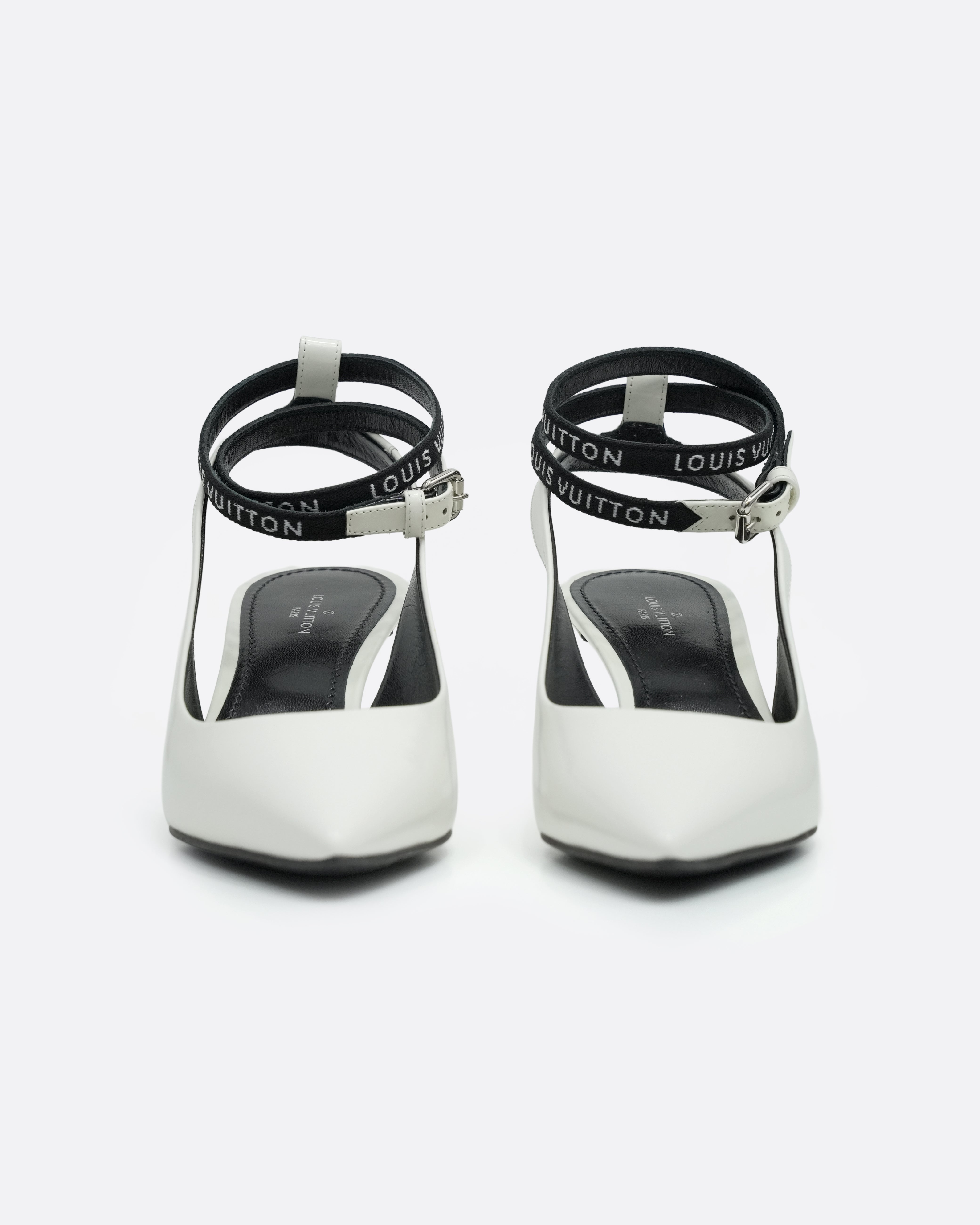 CALL BACK OPEN BACK PUMPS WHITE – SIZE 37