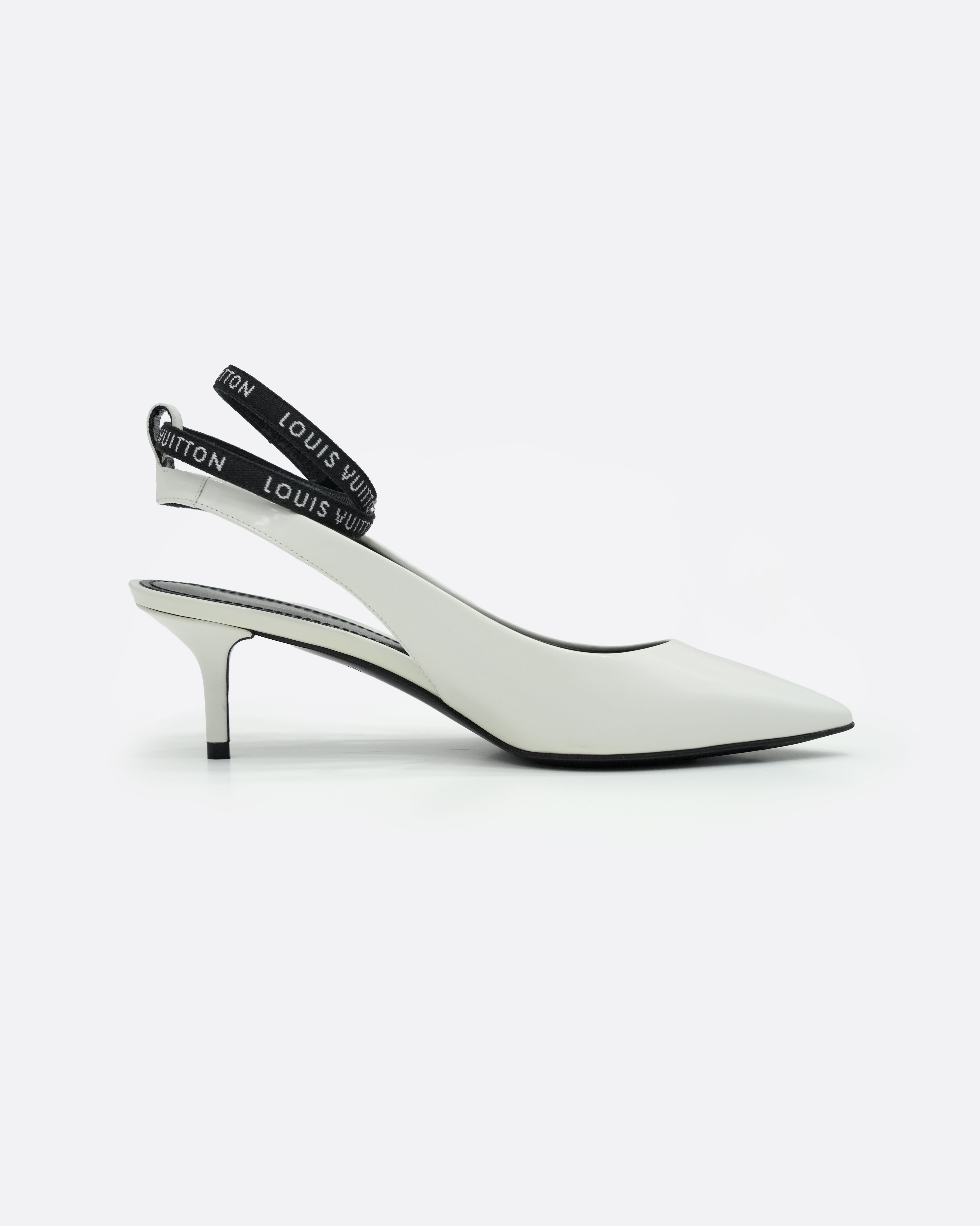 CALL BACK OPEN BACK PUMPS WHITE – SIZE 37