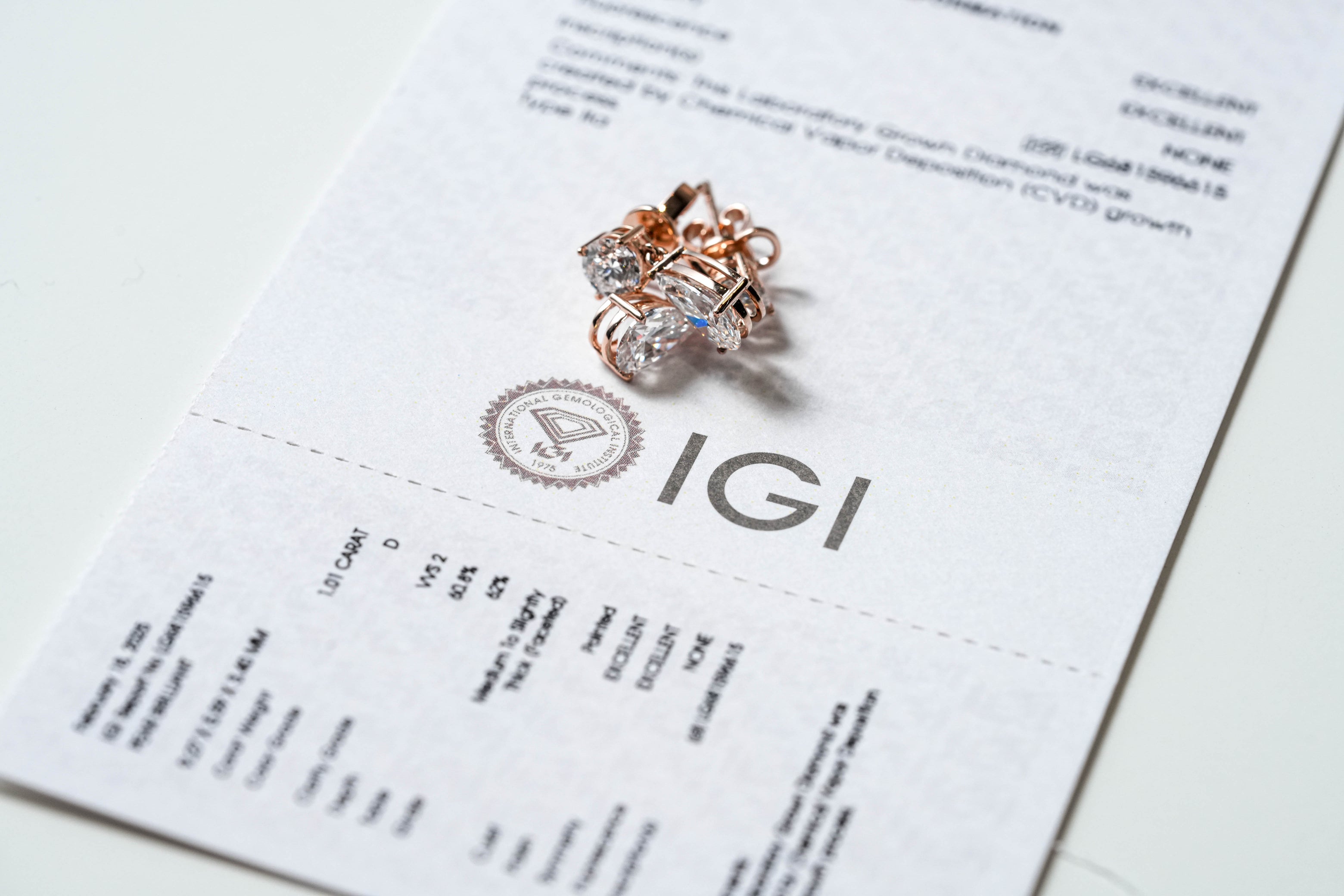 AMARIS DROP EARRINGS 1CT PEAR & 0.5CT ROUND CUT EACH LAB DIAMOND