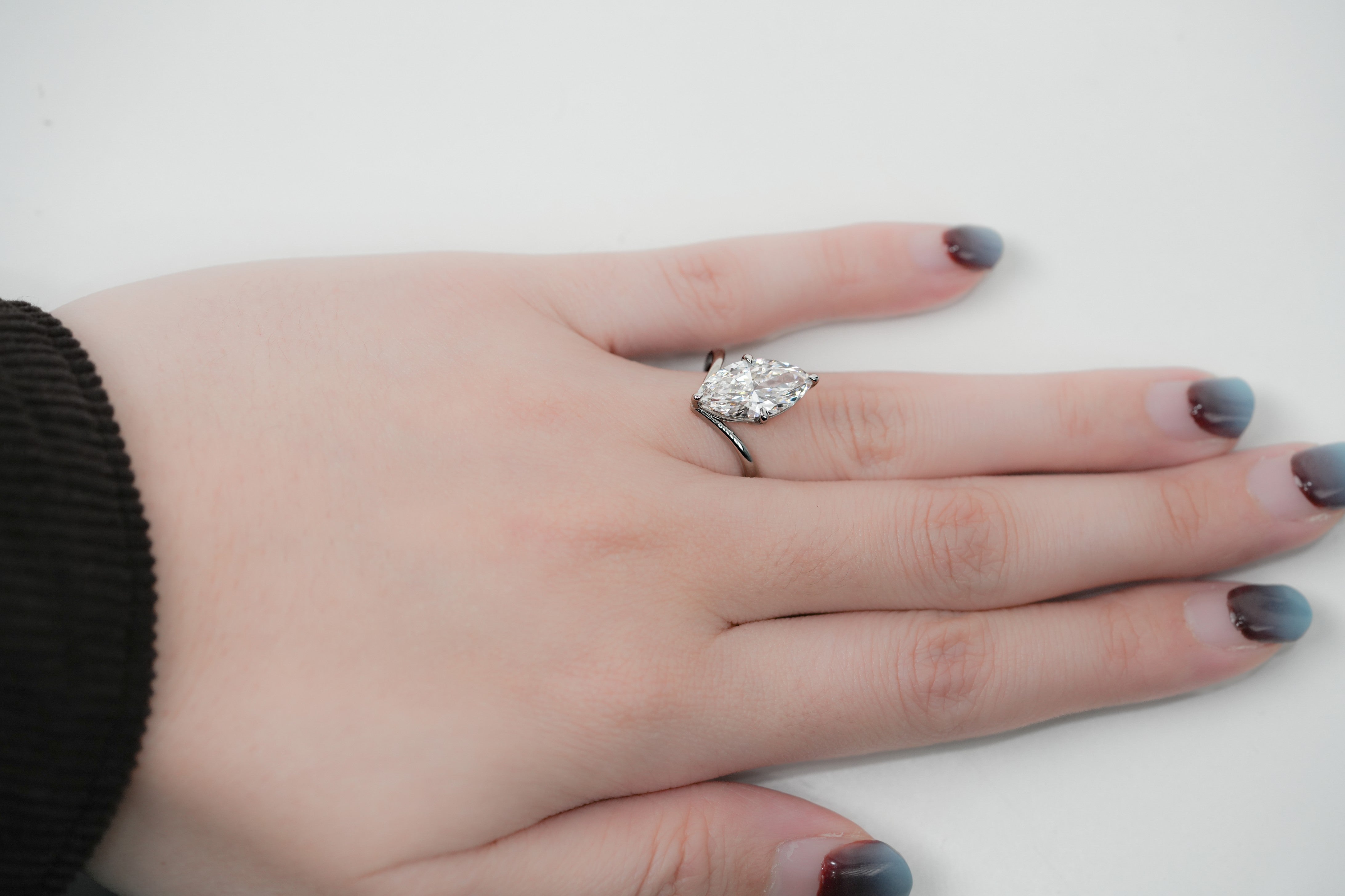 IVANA WHITEGOLD RING 3CT MARQUISE CUT LAB DIAMOND