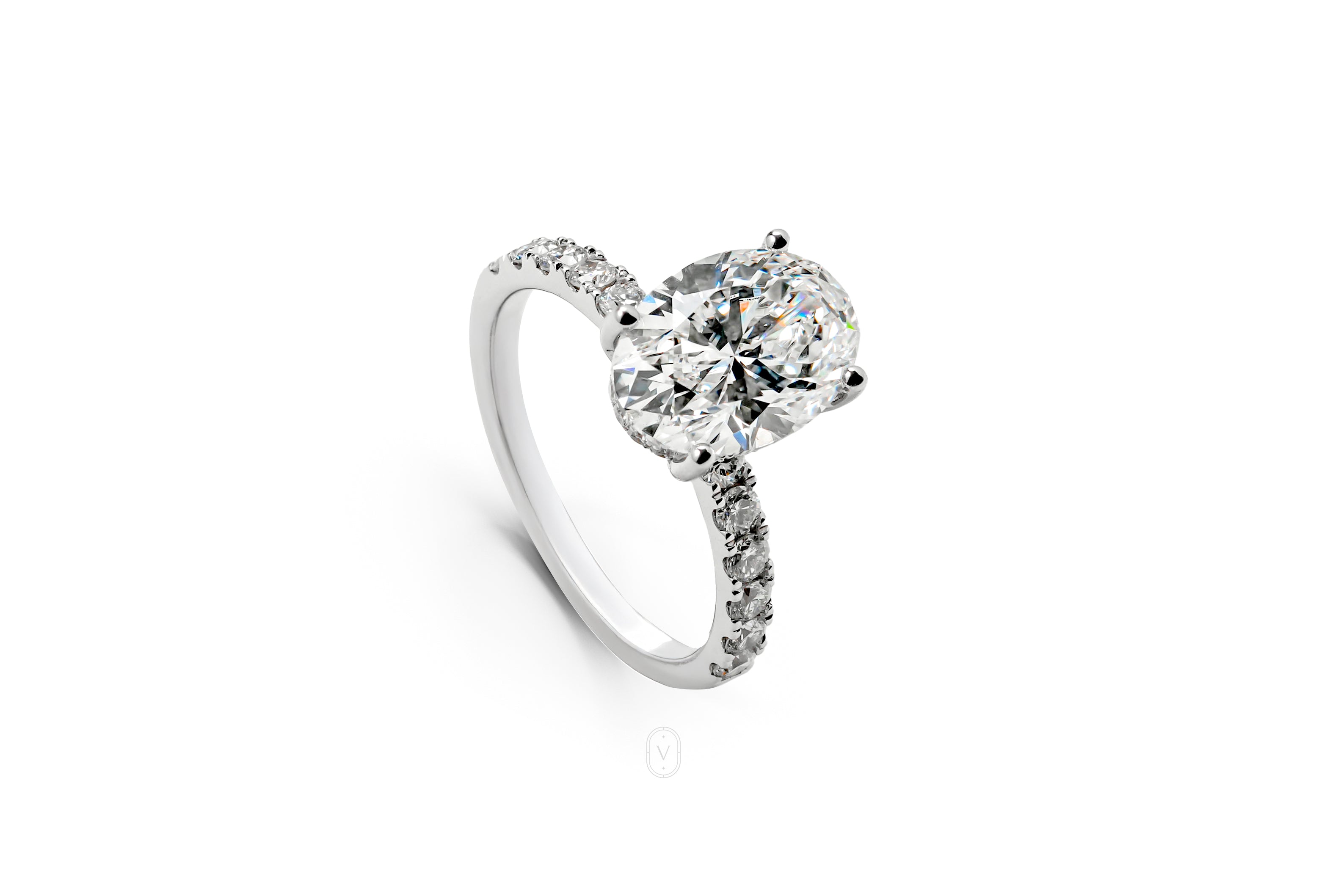 IRIS WHITEGOLD RING 3CT OVAL CUT LAB DIAMOND