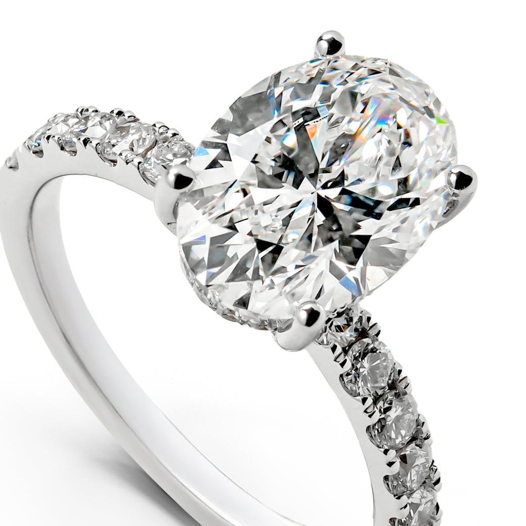 IRIS WHITEGOLD RING 3CT OVAL CUT LAB DIAMOND