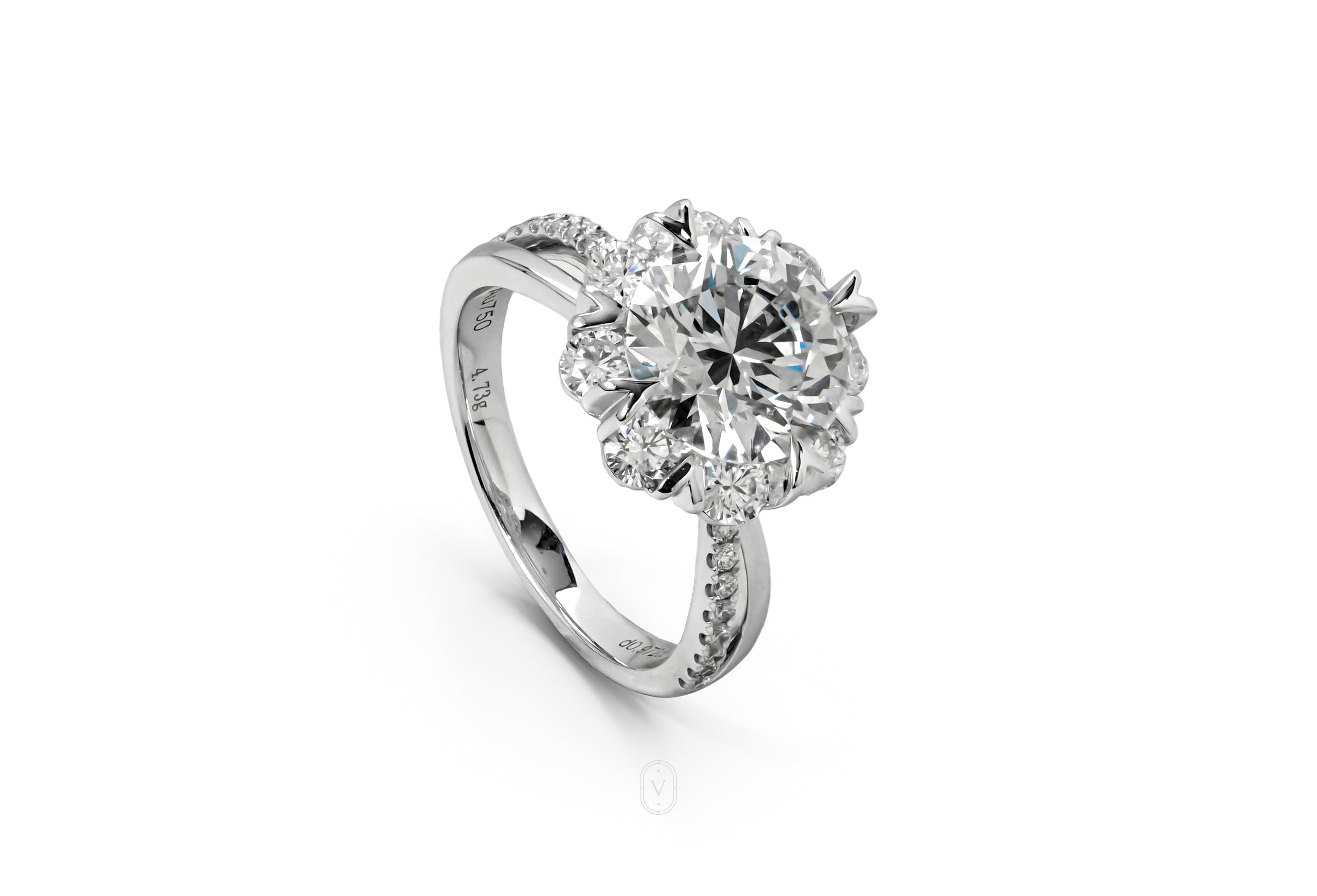 Harga Lab Grown Diamond Split Shank Ring Round