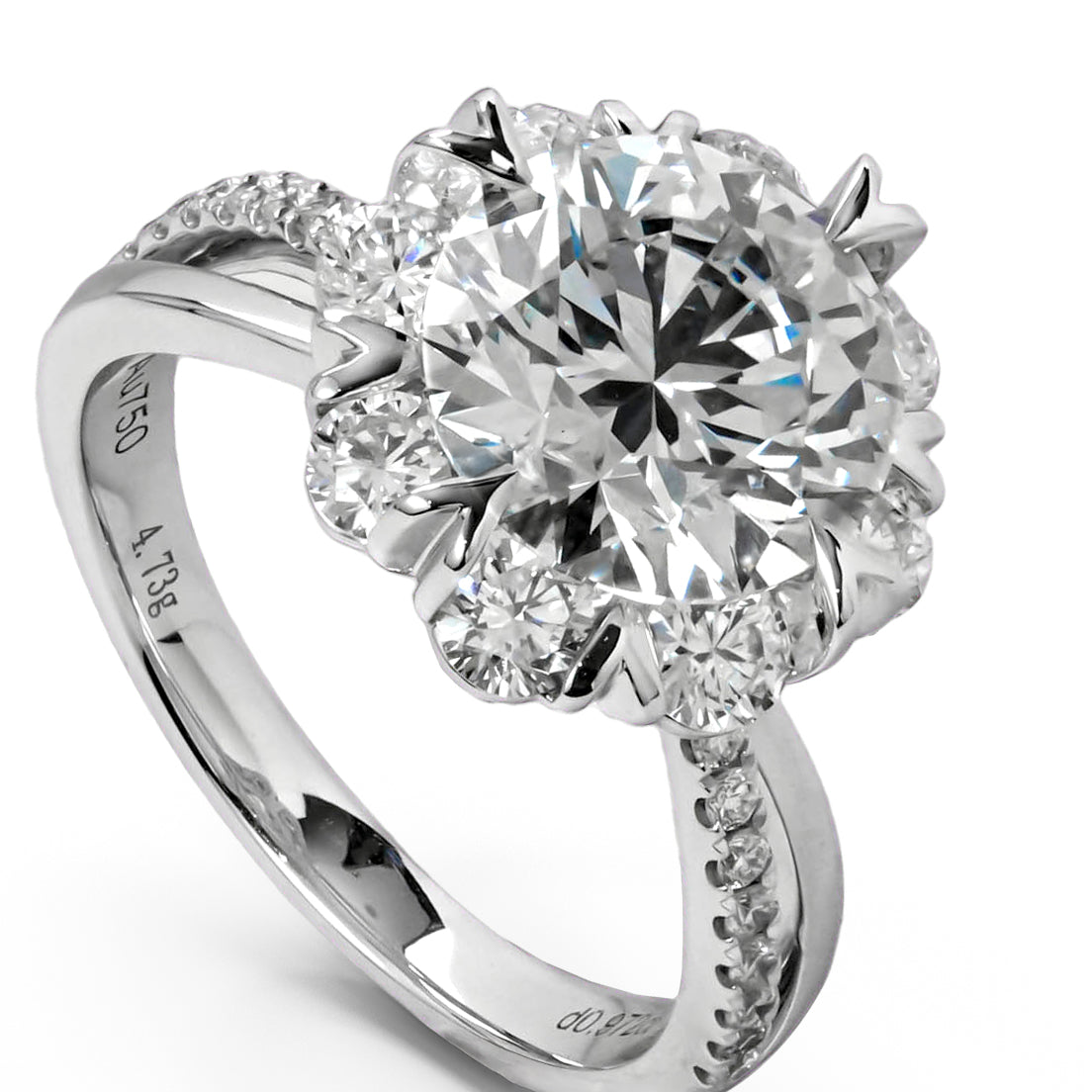 Harga Lab Grown Diamond Split Shank Ring Round