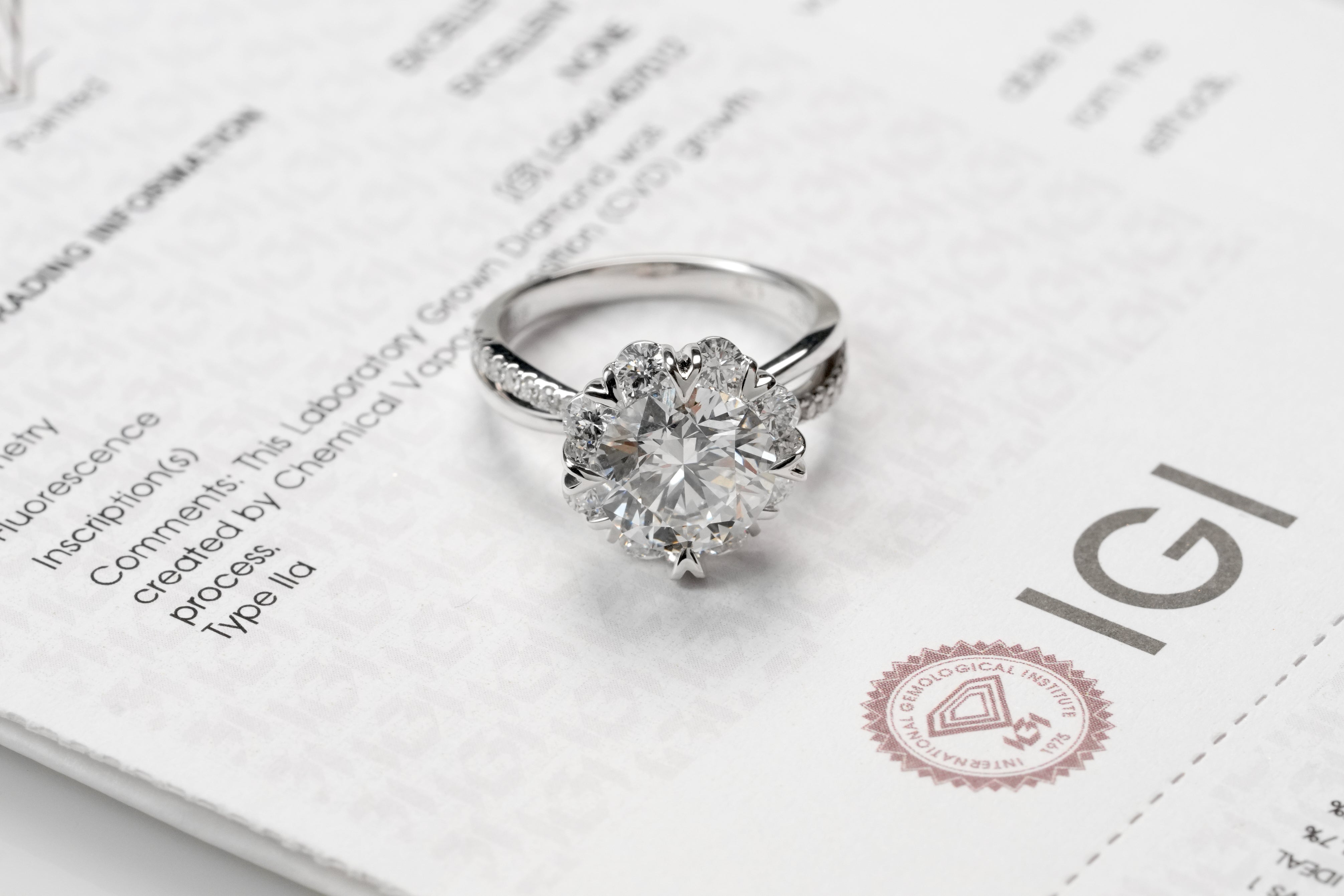 Harga Lab Grown Diamond Split Shank Ring Round