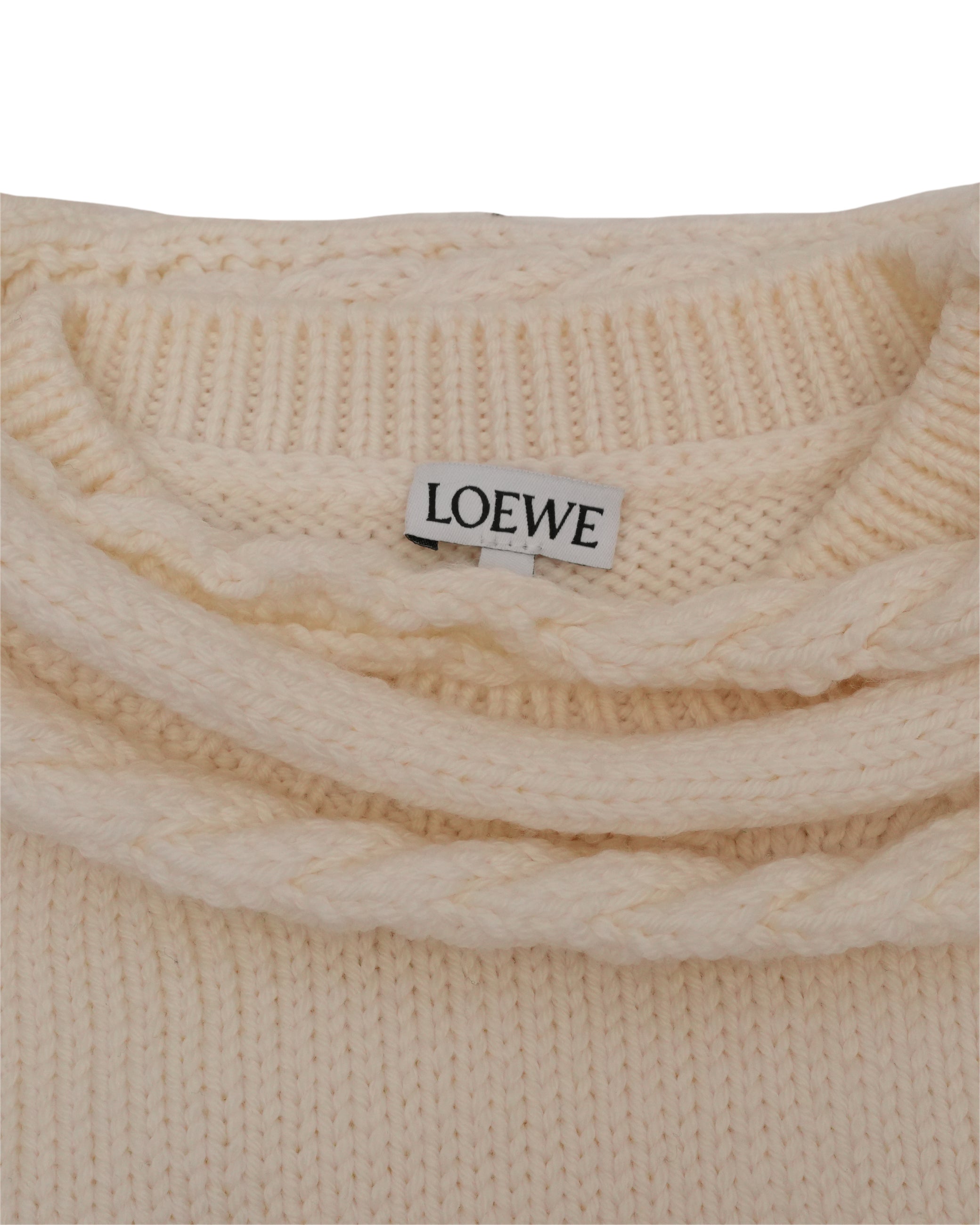 CARDIGAN WHITE WITH BRAIDED DETAILS - SIZE S