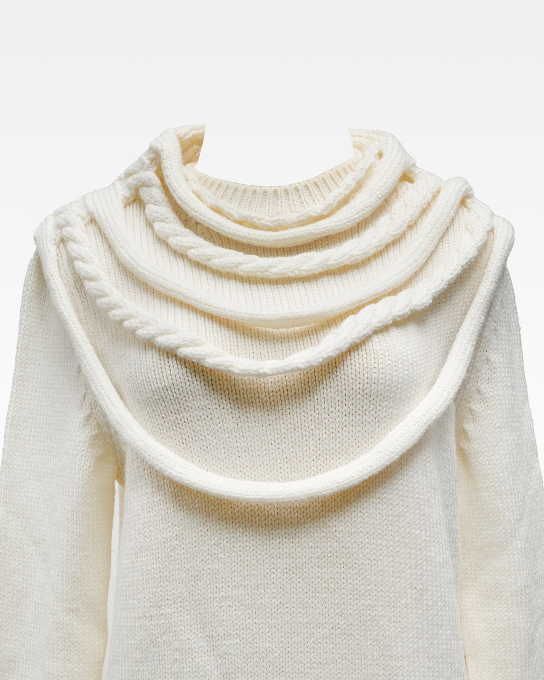 CARDIGAN WHITE WITH BRAIDED DETAILS - SIZE S
