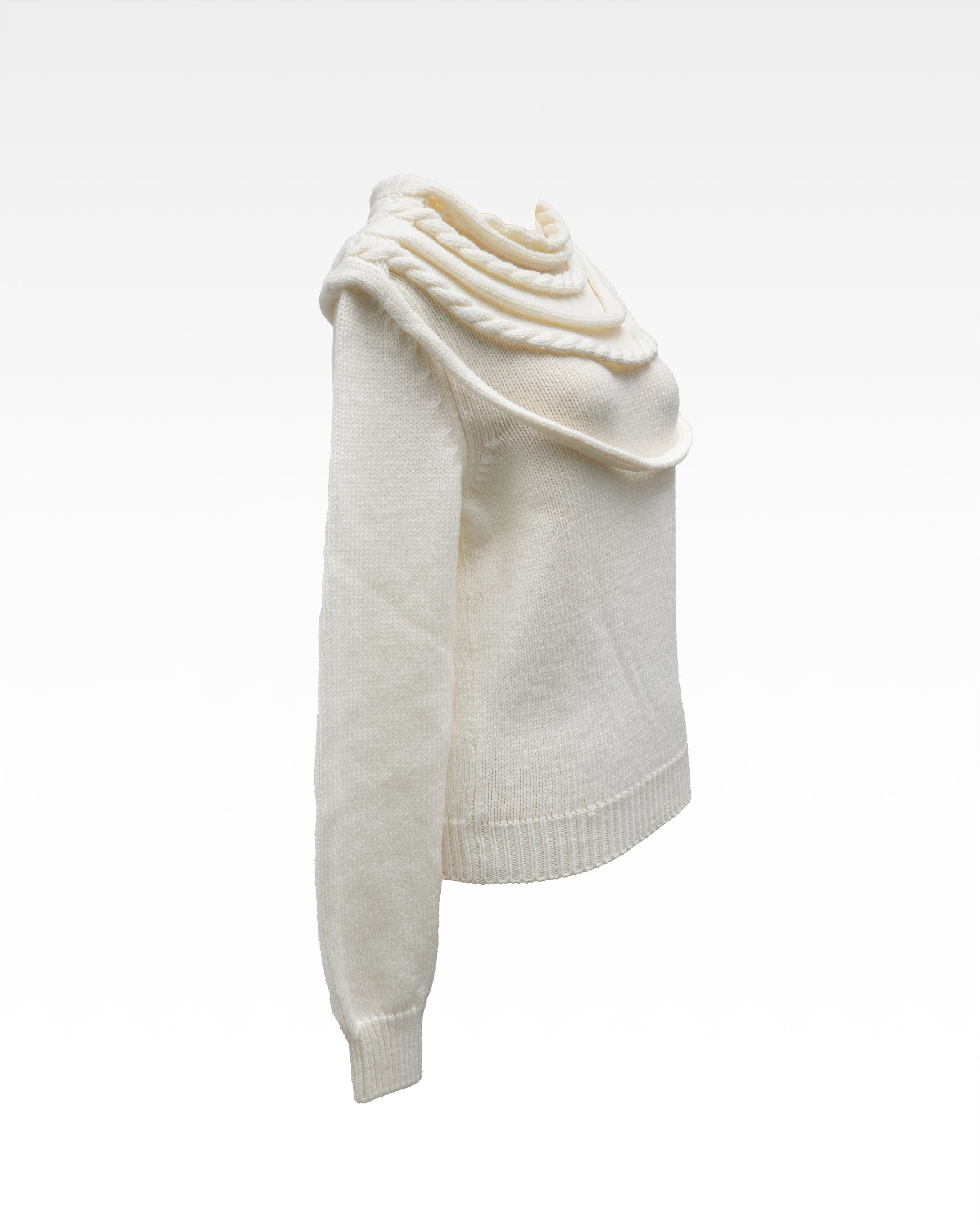 CARDIGAN WHITE WITH BRAIDED DETAILS - SIZE S