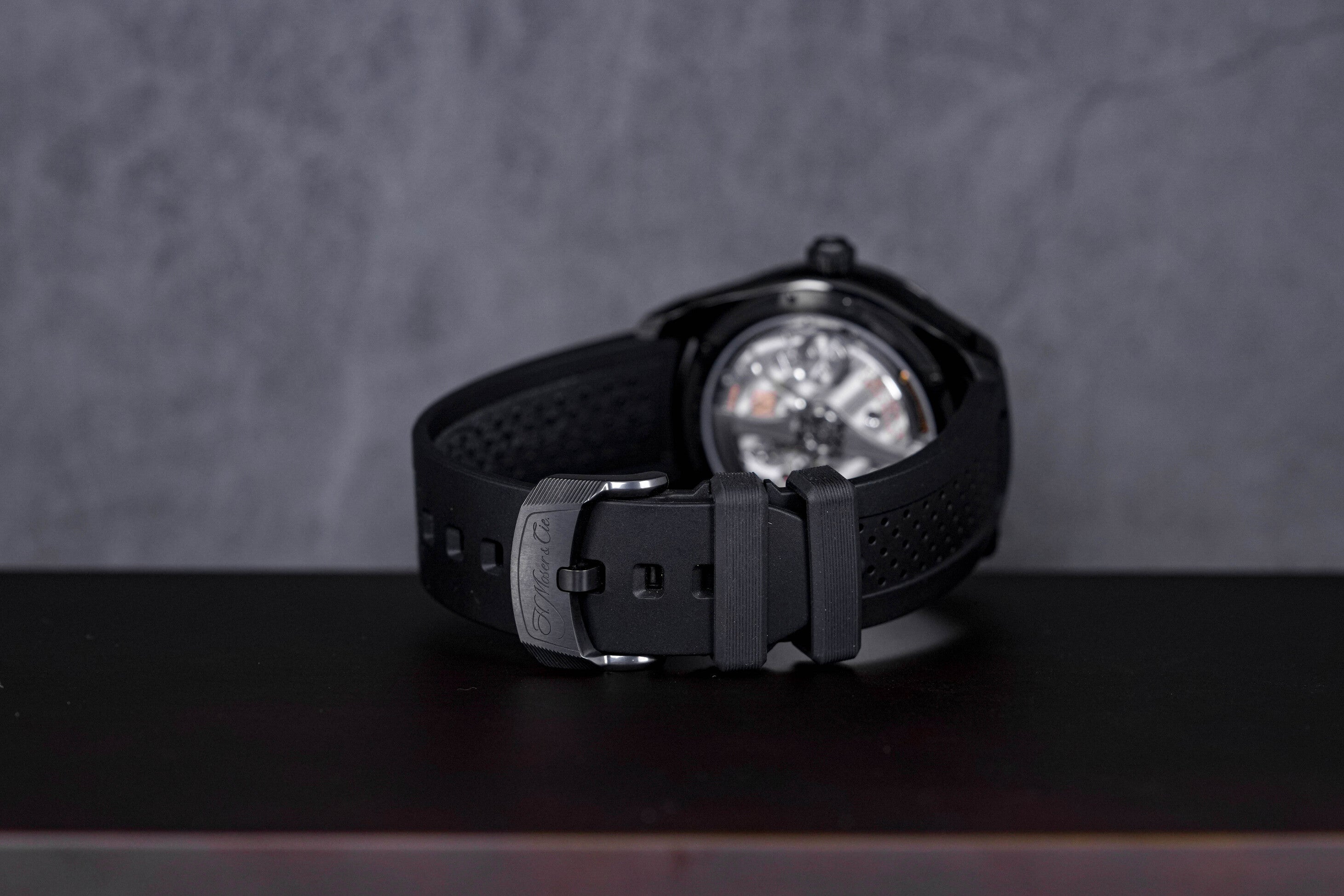 PIONEER CENTRE SECONDS BLACK DLC BLUE FUNKY DIAL RUBBER STRAP (2019)