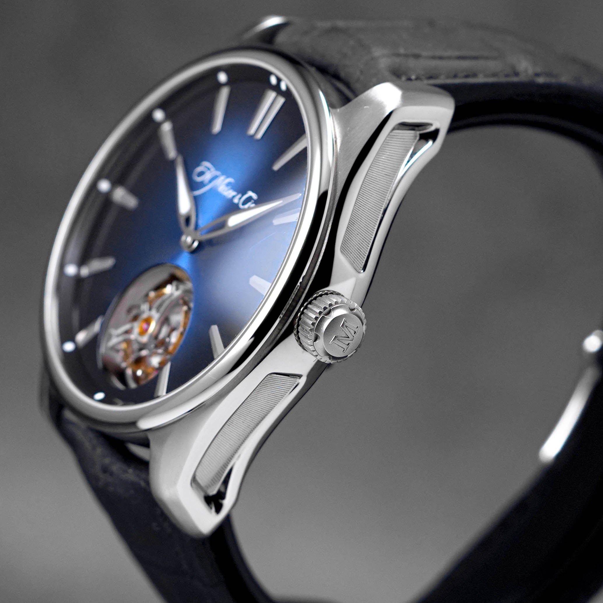 PIONEER TOURBILLON STEEL BLUE FUME DIAL LEATHER STRAP LIMITED EDITION (2021)