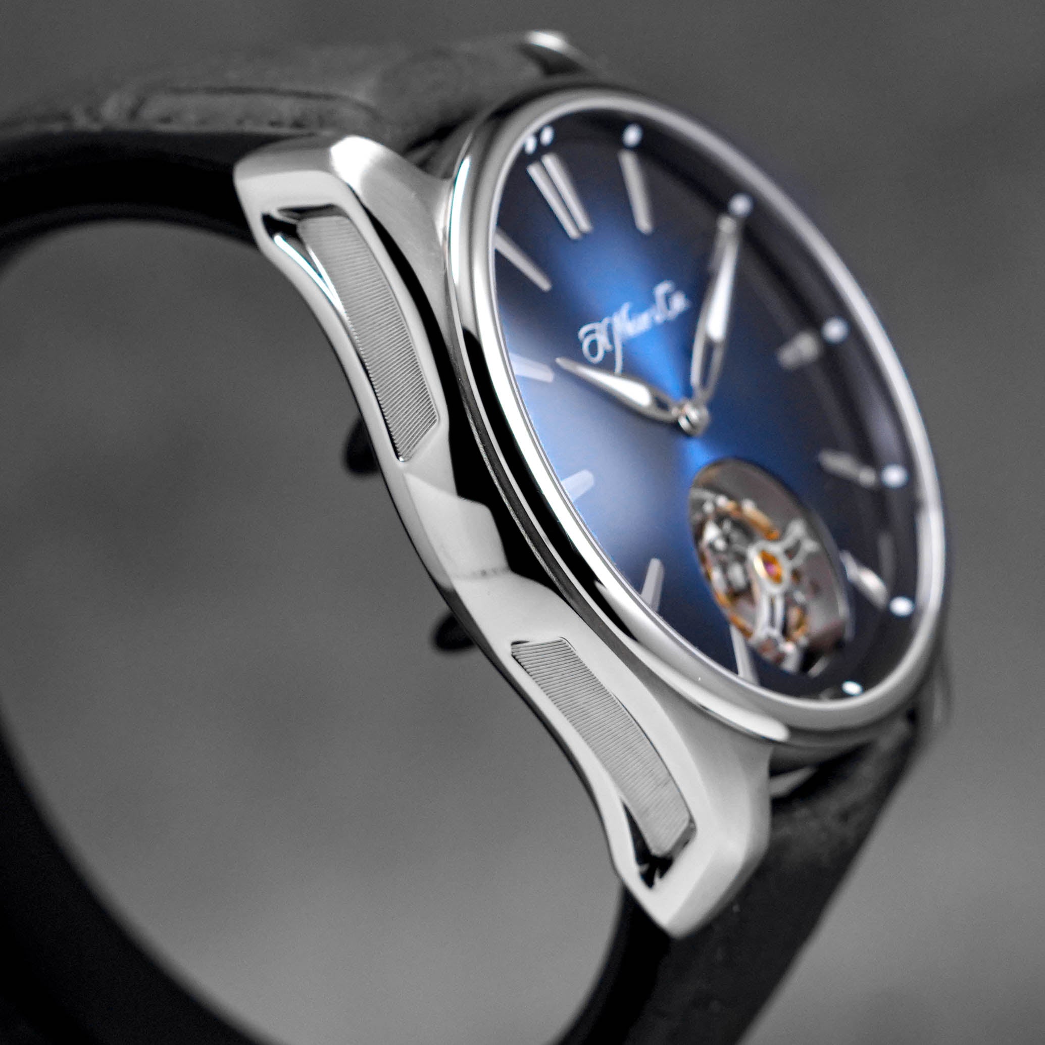 PIONEER TOURBILLON STEEL BLUE FUME DIAL LEATHER STRAP LIMITED EDITION (2021)