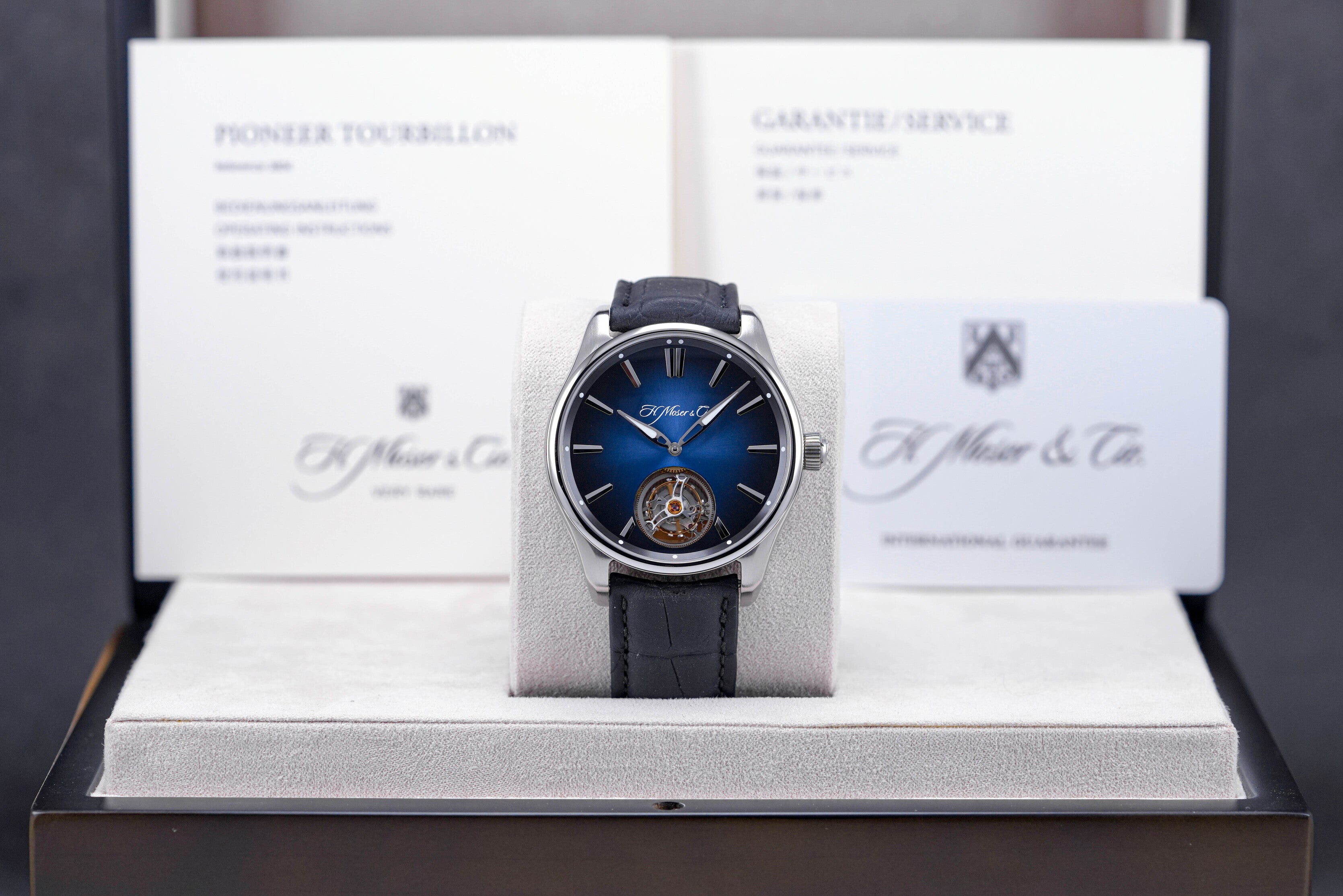 PIONEER TOURBILLON STEEL BLUE FUME DIAL LEATHER STRAP LIMITED EDITION (2021)