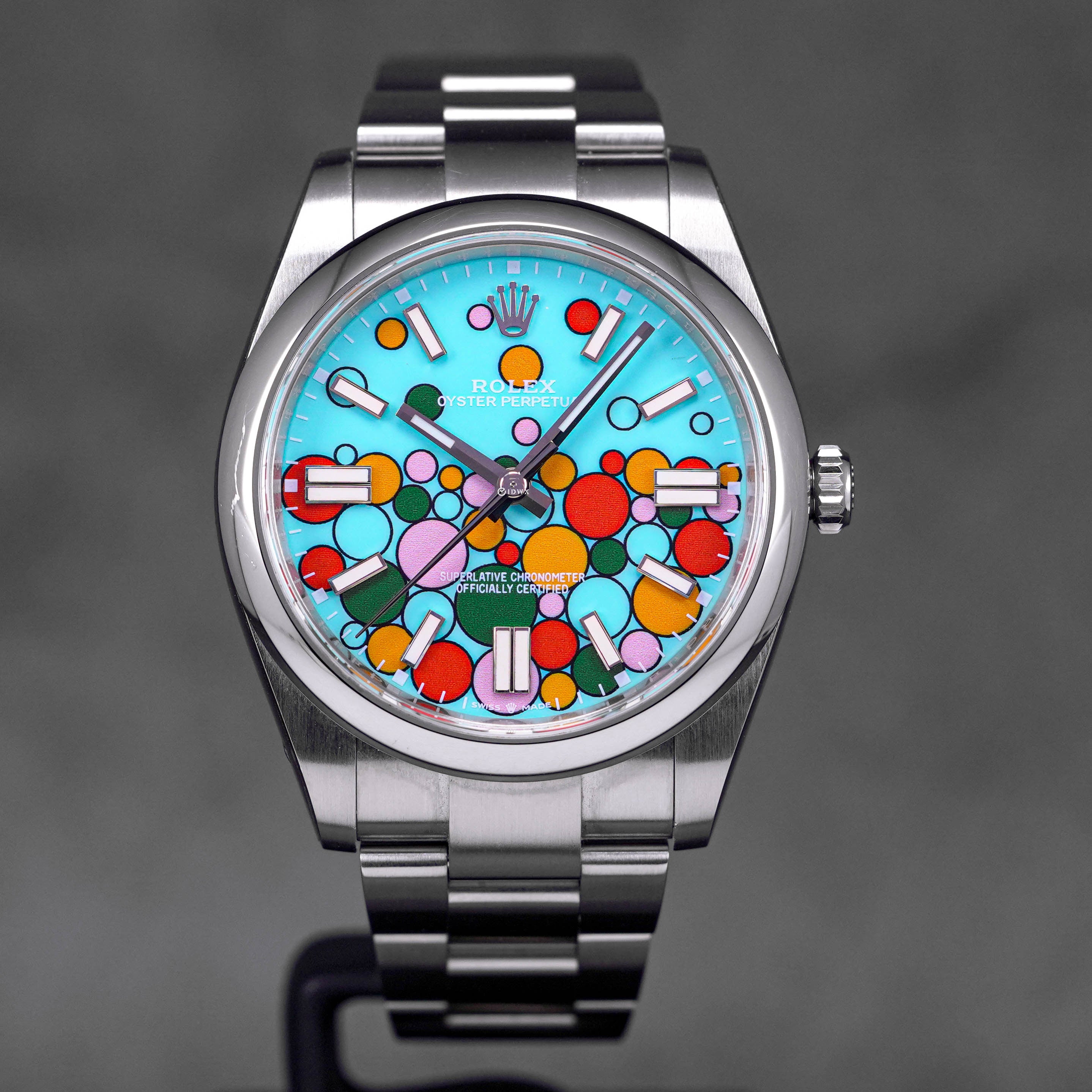 OYSTER PERPETUAL 41MM BLUE DIAL CUSTOM TIFFANY BUBBLE MOTIF DIAL (2022)