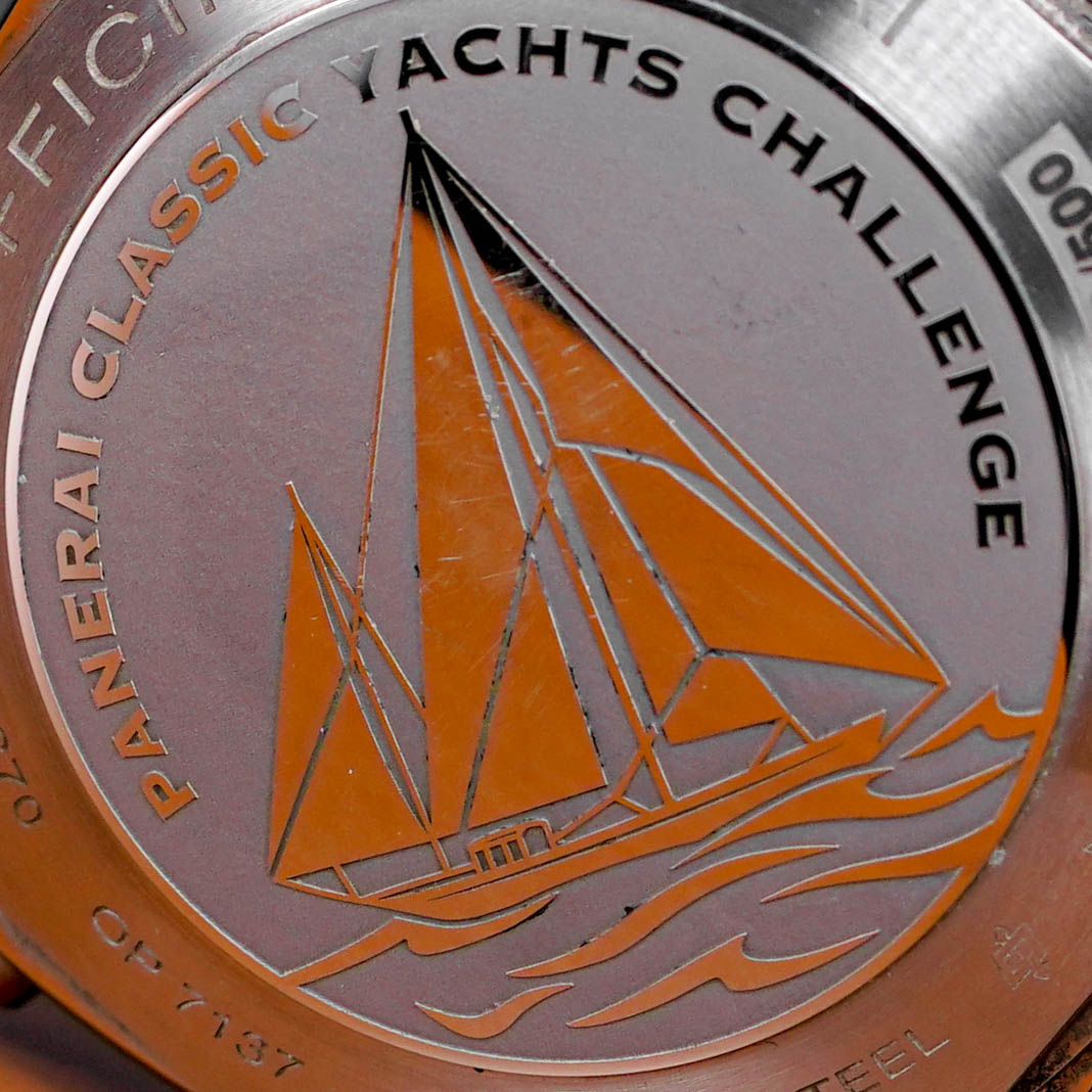 LUMINOR 1950 CLASSIC YACHTS CHALLENGE 'PCYC' CHRONOGRAPH FLYBACK IVORY DIAL PAM 654 (2018)