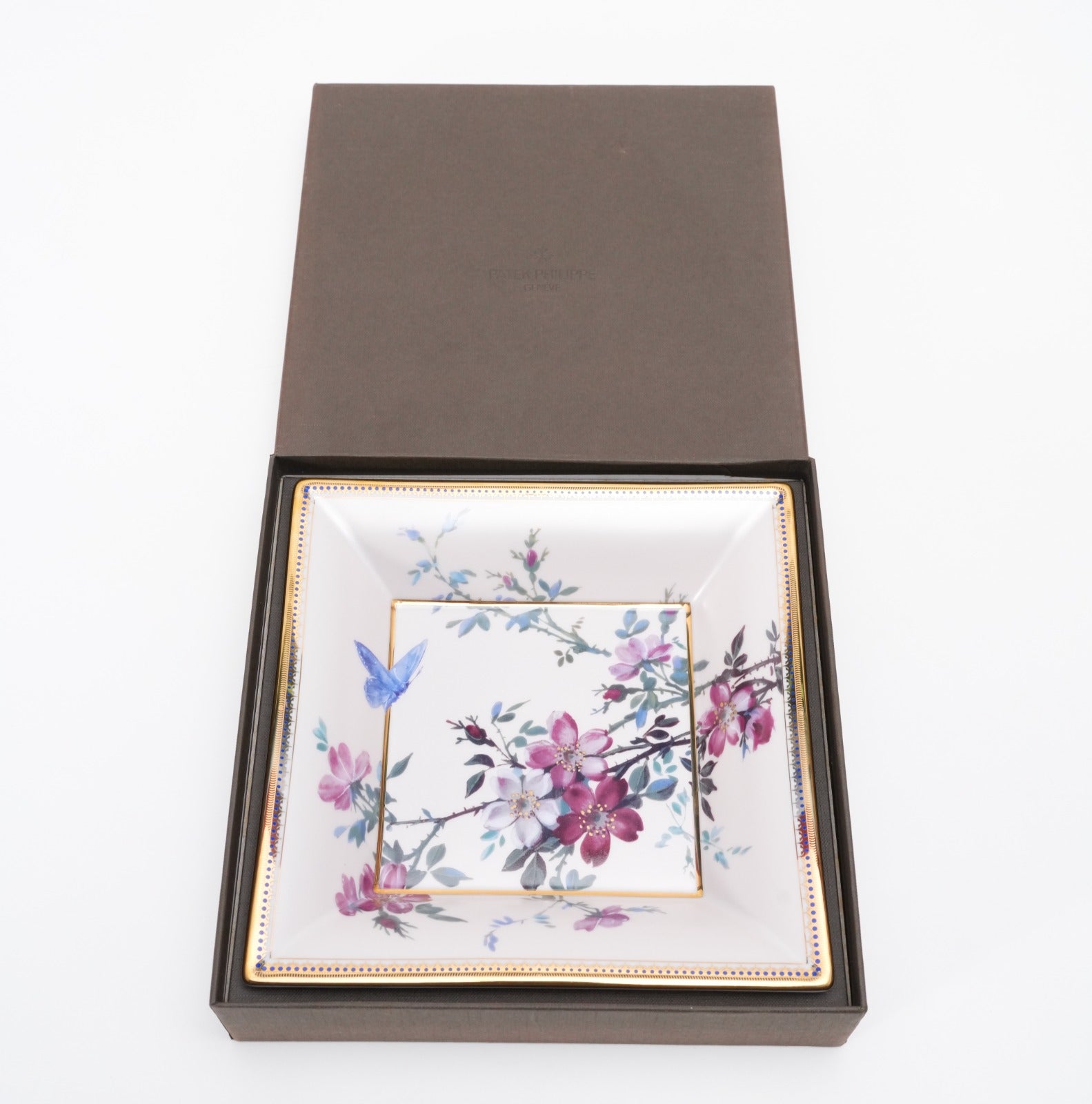 FLOWERS PORCELAIN JEWELRY TRAY (18,5CM X 18,5CM)