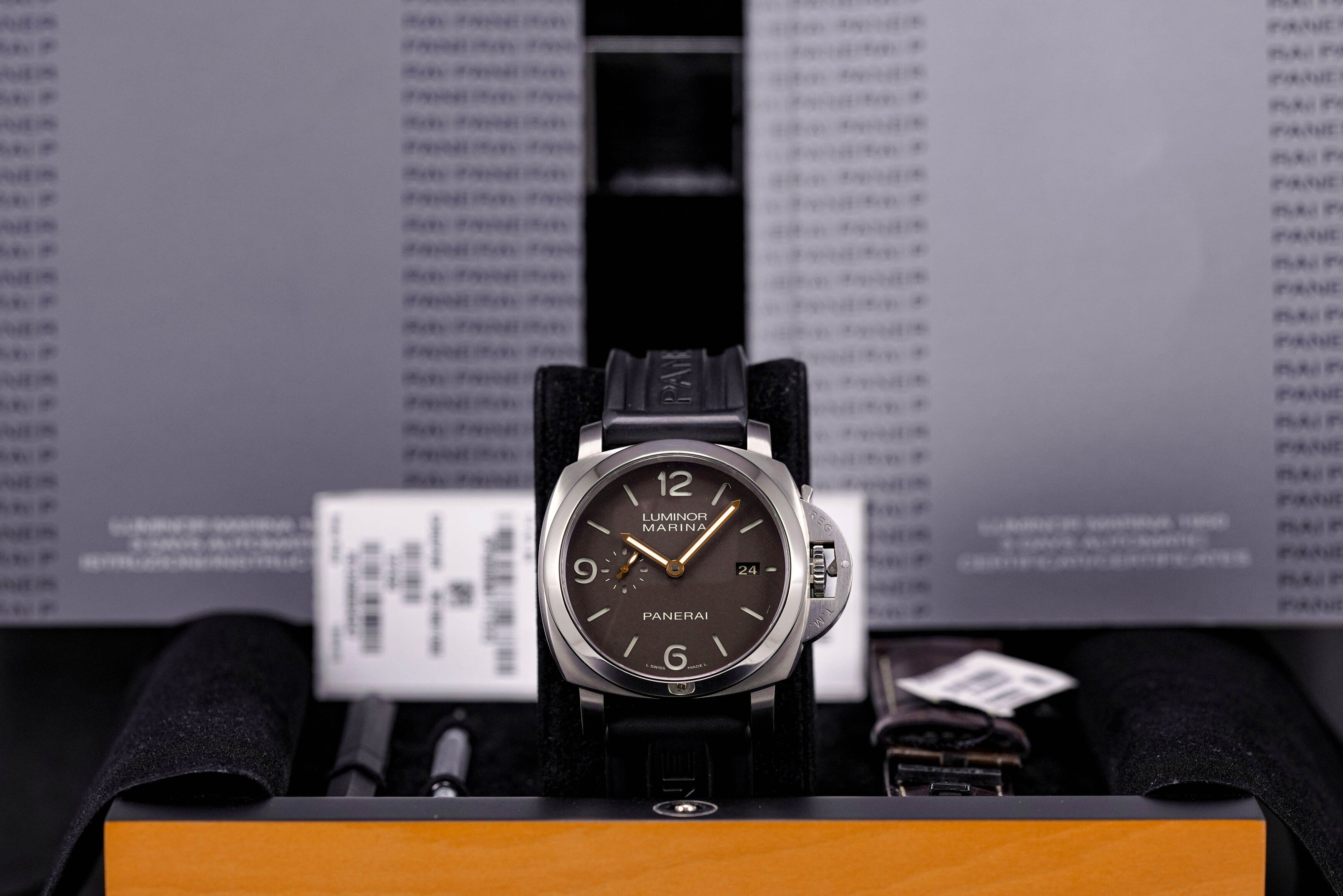 LUMINOR MARINA 1950 3 DAYS TITANIUM TOBACCO DIAL PAM 351 (2015)