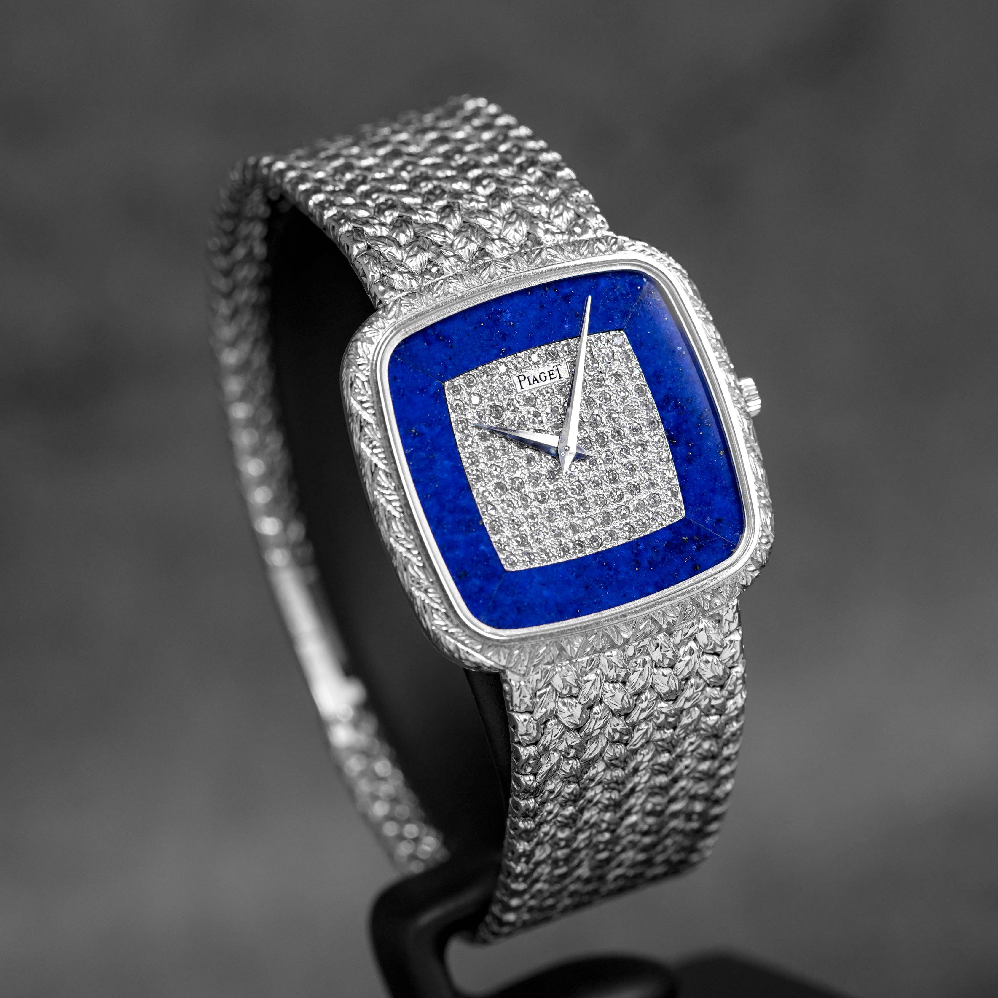 VINTAGE WHITEGOLD BLUE ONYX PAVE DIAMOND DIAL (WATCH ONLY)
