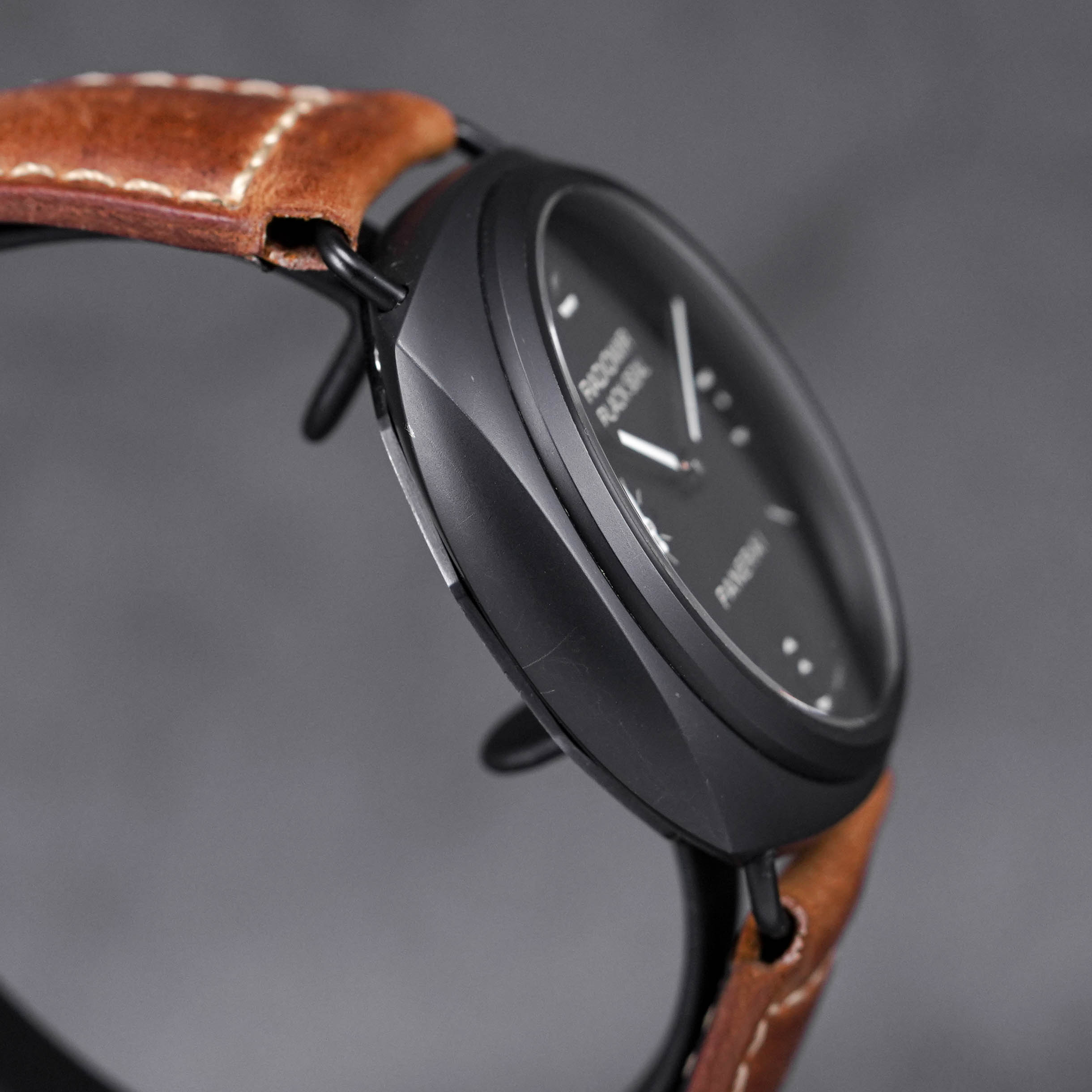 RADIOMIR 45MM BLACK SEAL CERAMIC PAM 292 AFTERMARKET BROWN LEATHER STRAP (2011)