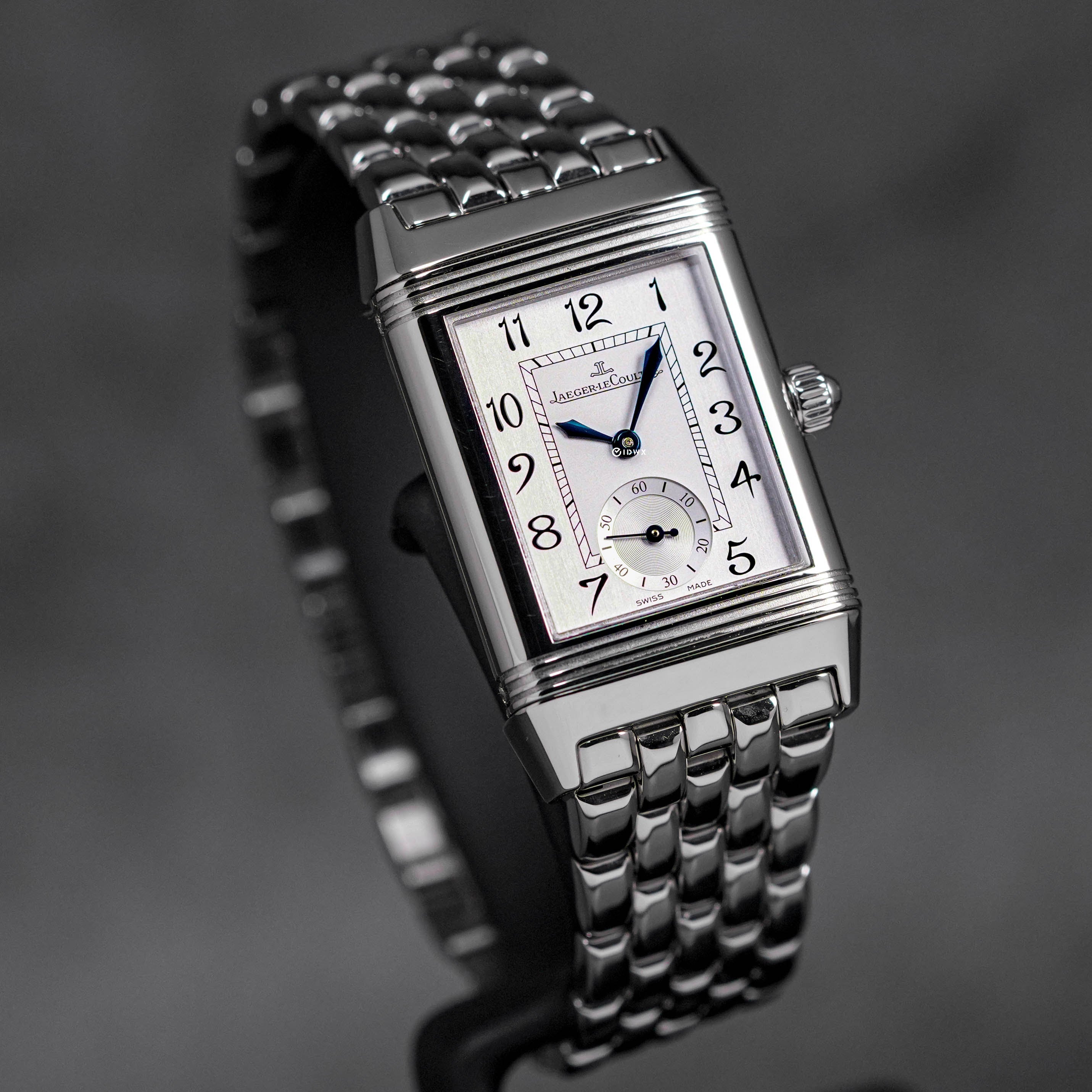 REVERSO CLASSIC DUETTO DIAMOND BEZEL SILVER DIAL (UNDATED)