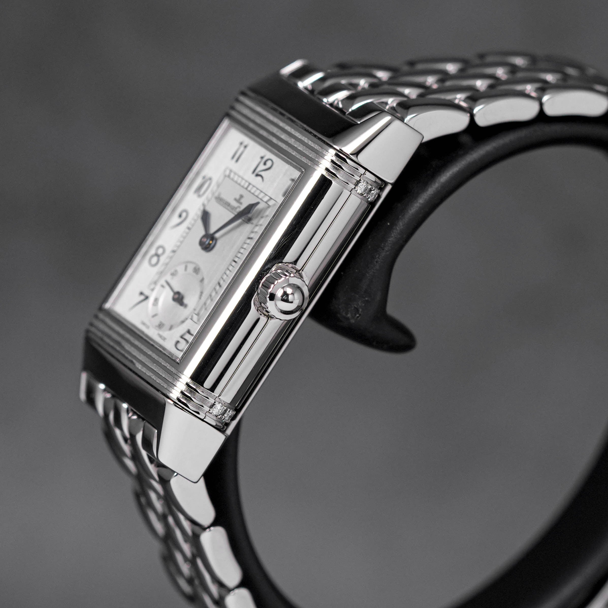 REVERSO CLASSIC DUETTO DIAMOND BEZEL SILVER DIAL (UNDATED)