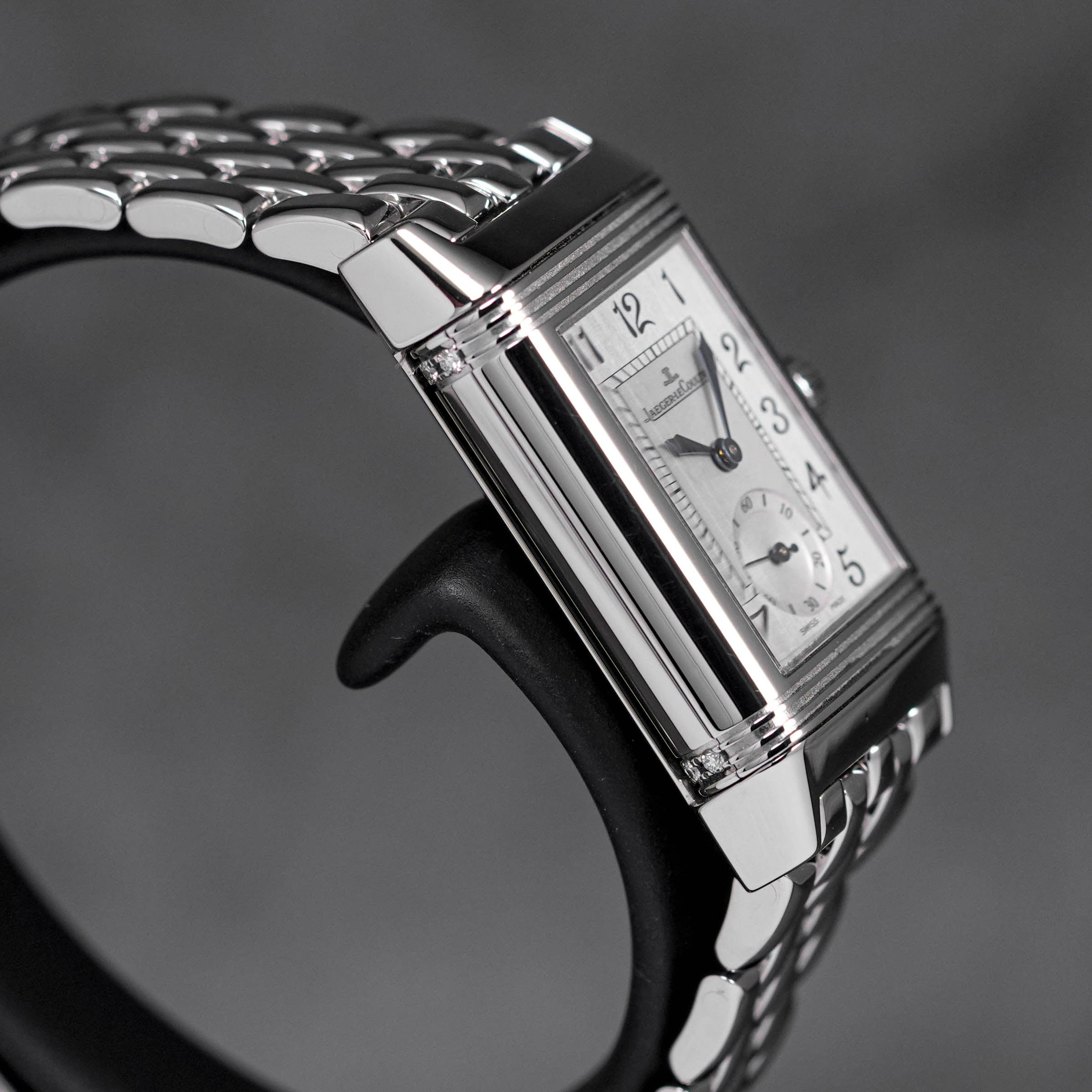 REVERSO CLASSIC DUETTO DIAMOND BEZEL SILVER DIAL (UNDATED)