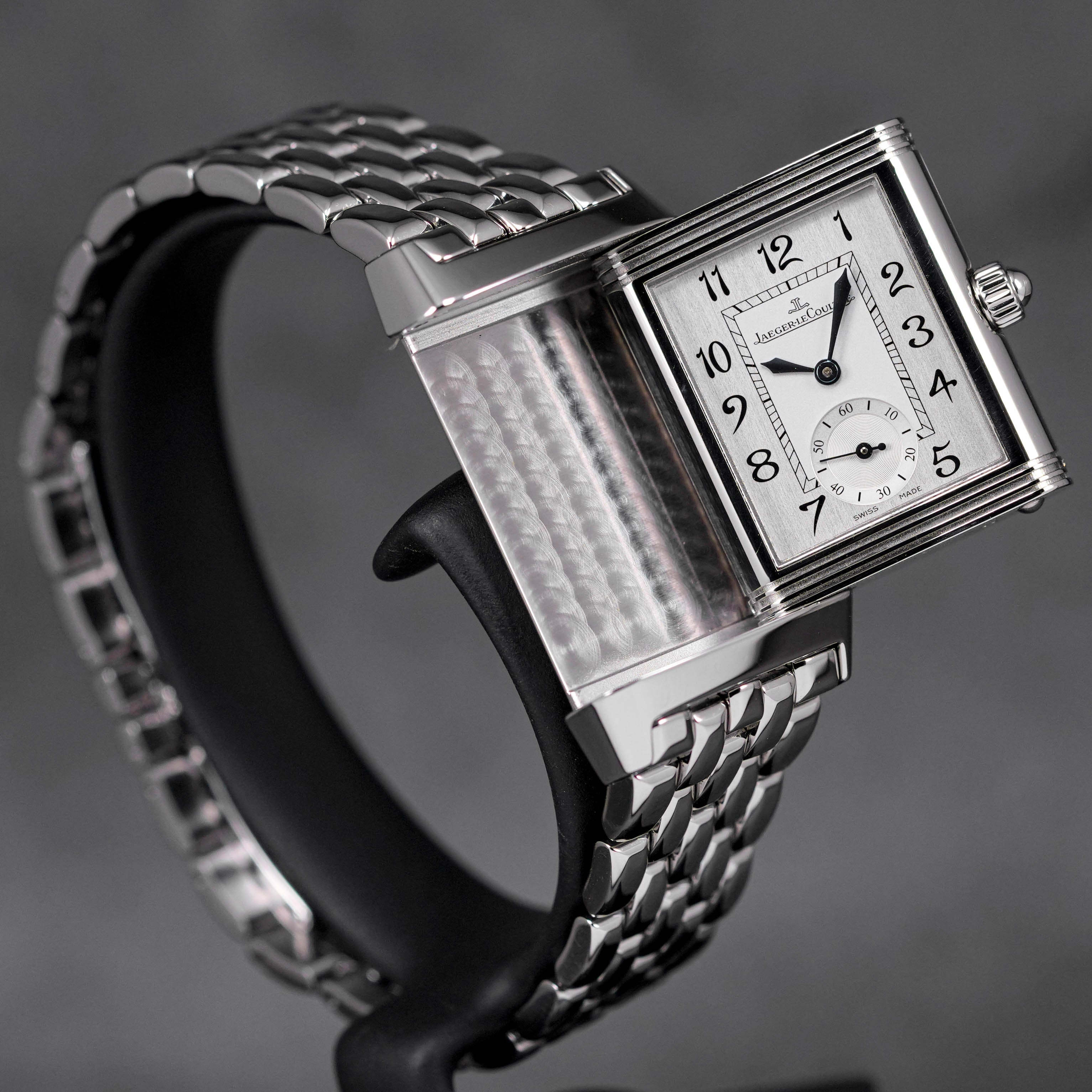 REVERSO CLASSIC DUETTO DIAMOND BEZEL SILVER DIAL (UNDATED)