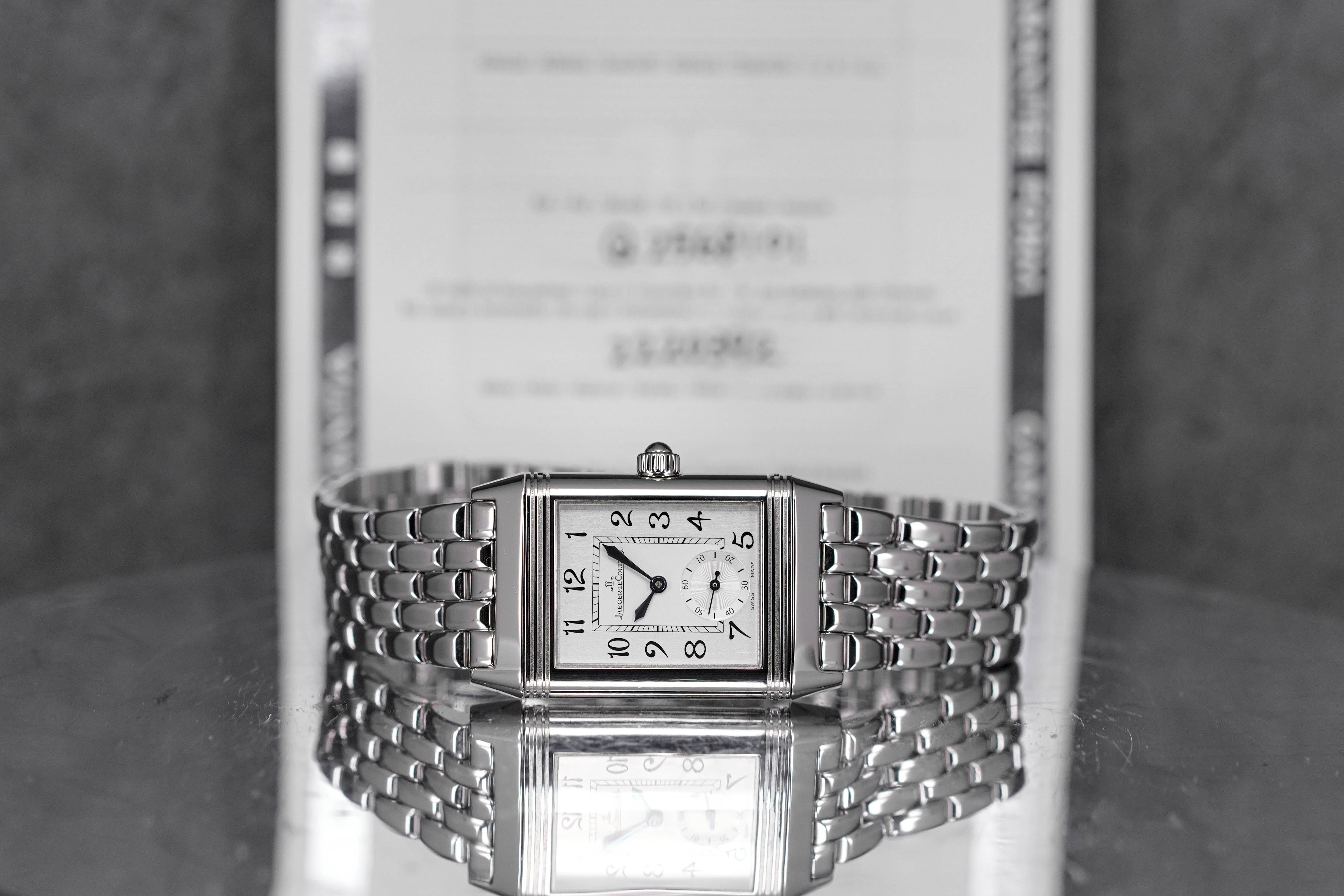 REVERSO CLASSIC DUETTO DIAMOND BEZEL SILVER DIAL (UNDATED)