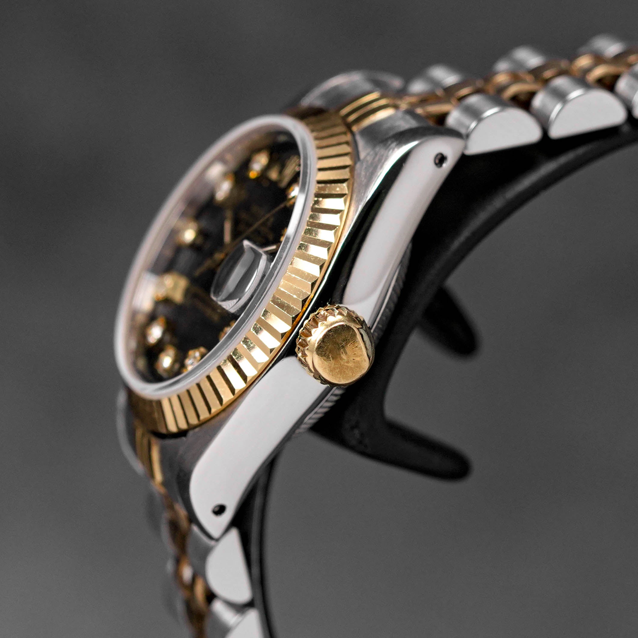 DATEJUST 26MM TWOTONE YELLOWGOLD BLACK DIAMOND DIAL (WATCH ONLY)