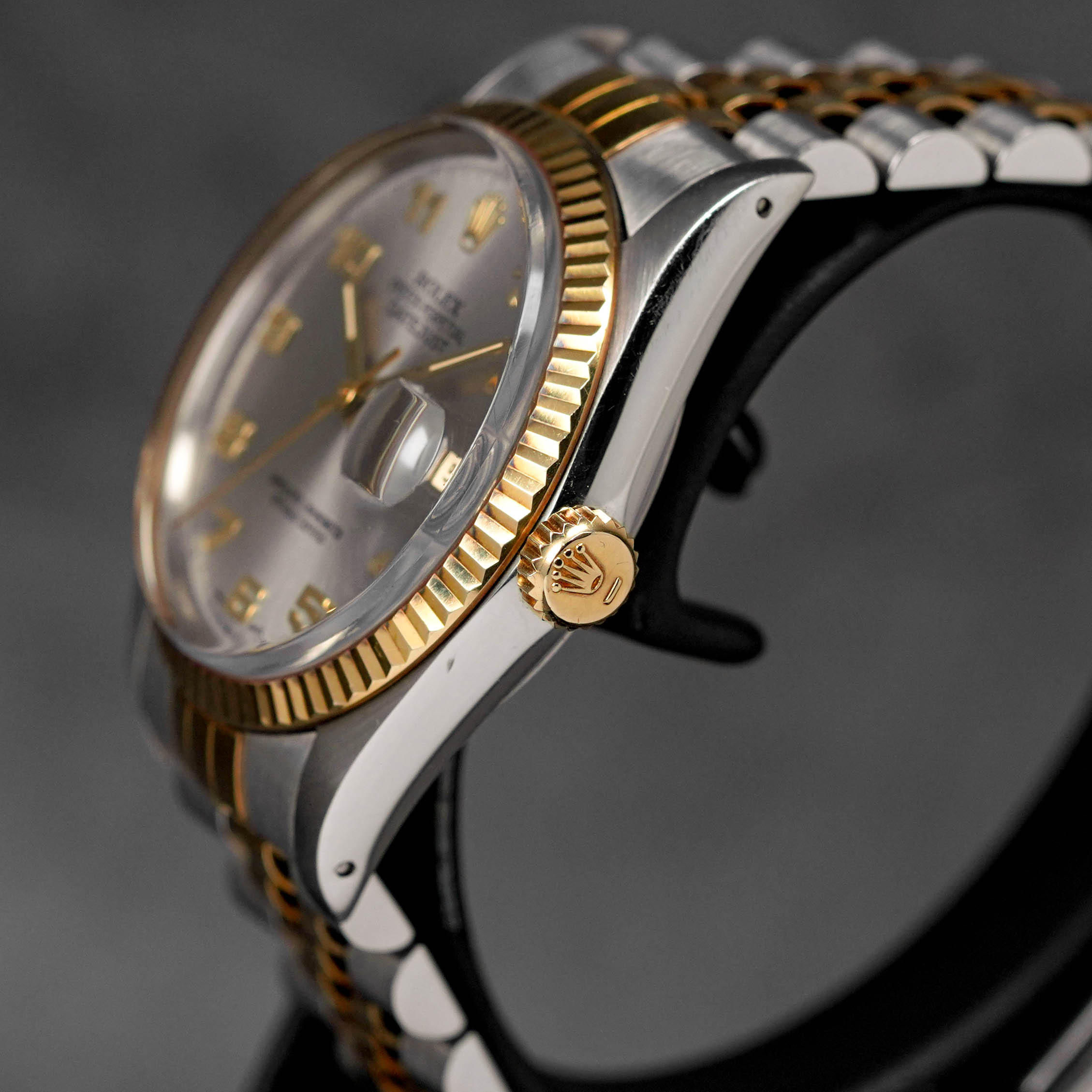 DATEJUST 36MM TWOTONE YELLOWGOLD ARABIC SILVER DIAL (WATCH ONLY)