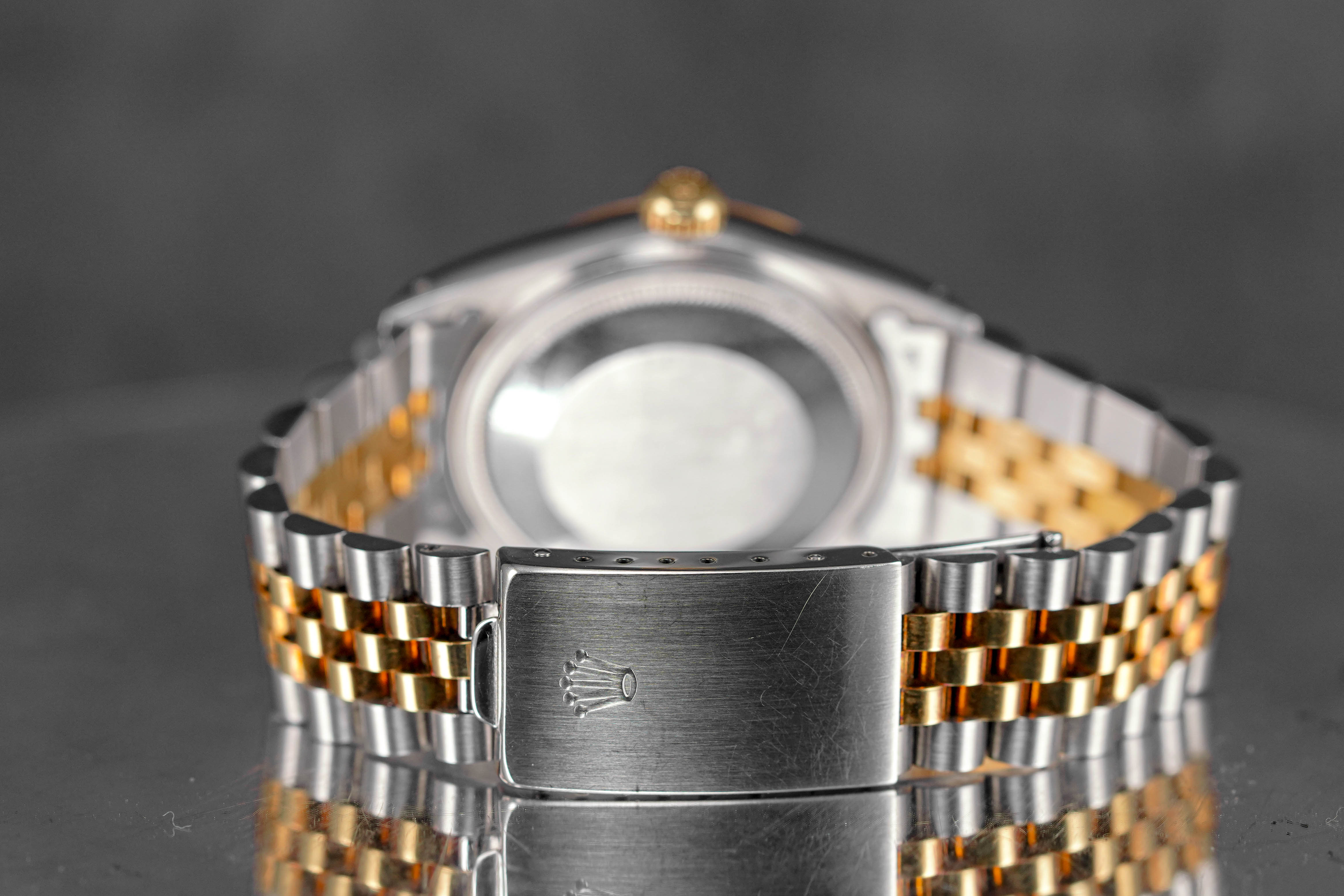 DATEJUST 36MM TWOTONE YELLOWGOLD ARABIC SILVER DIAL (WATCH ONLY)