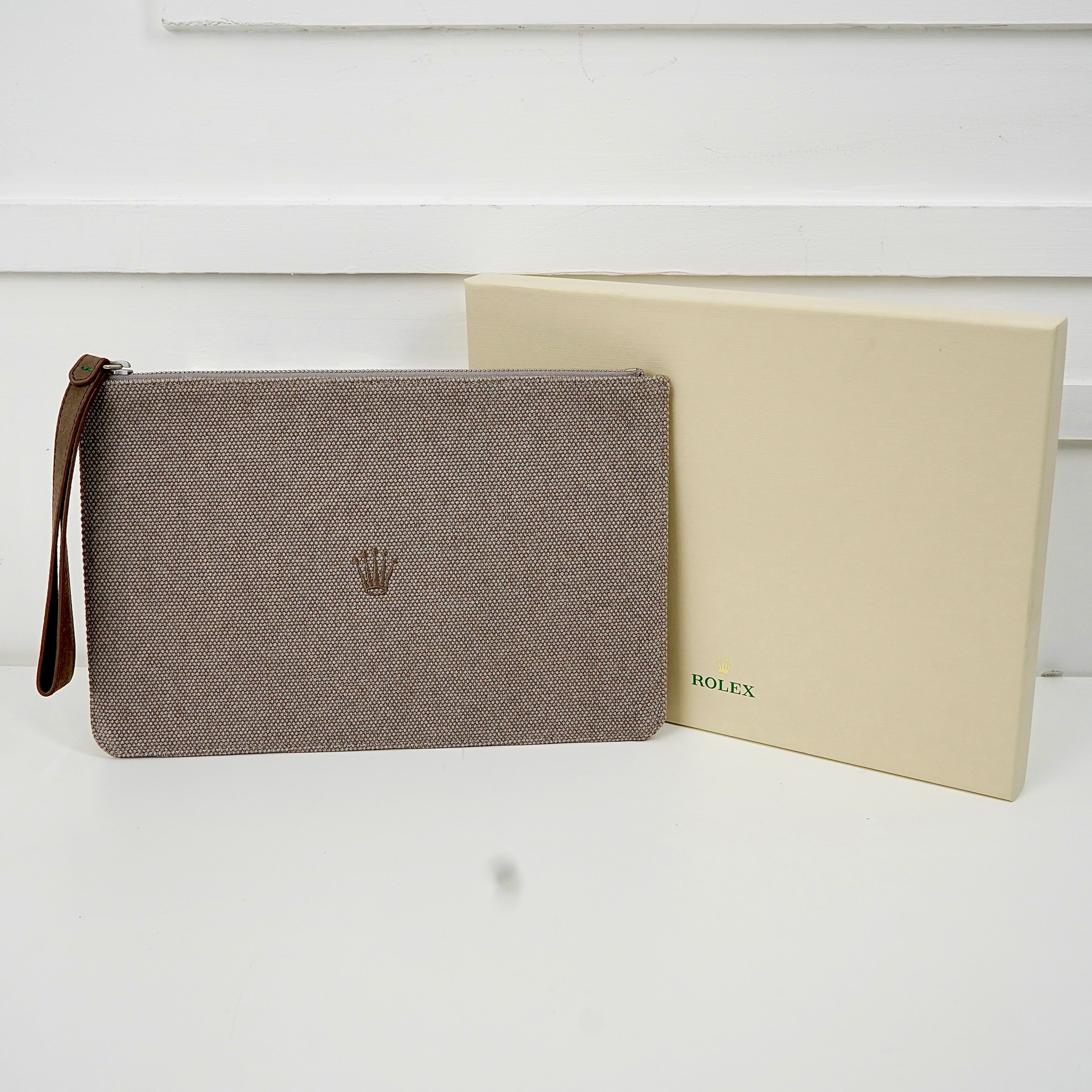 CANVAS GREY CLUTCH BAG