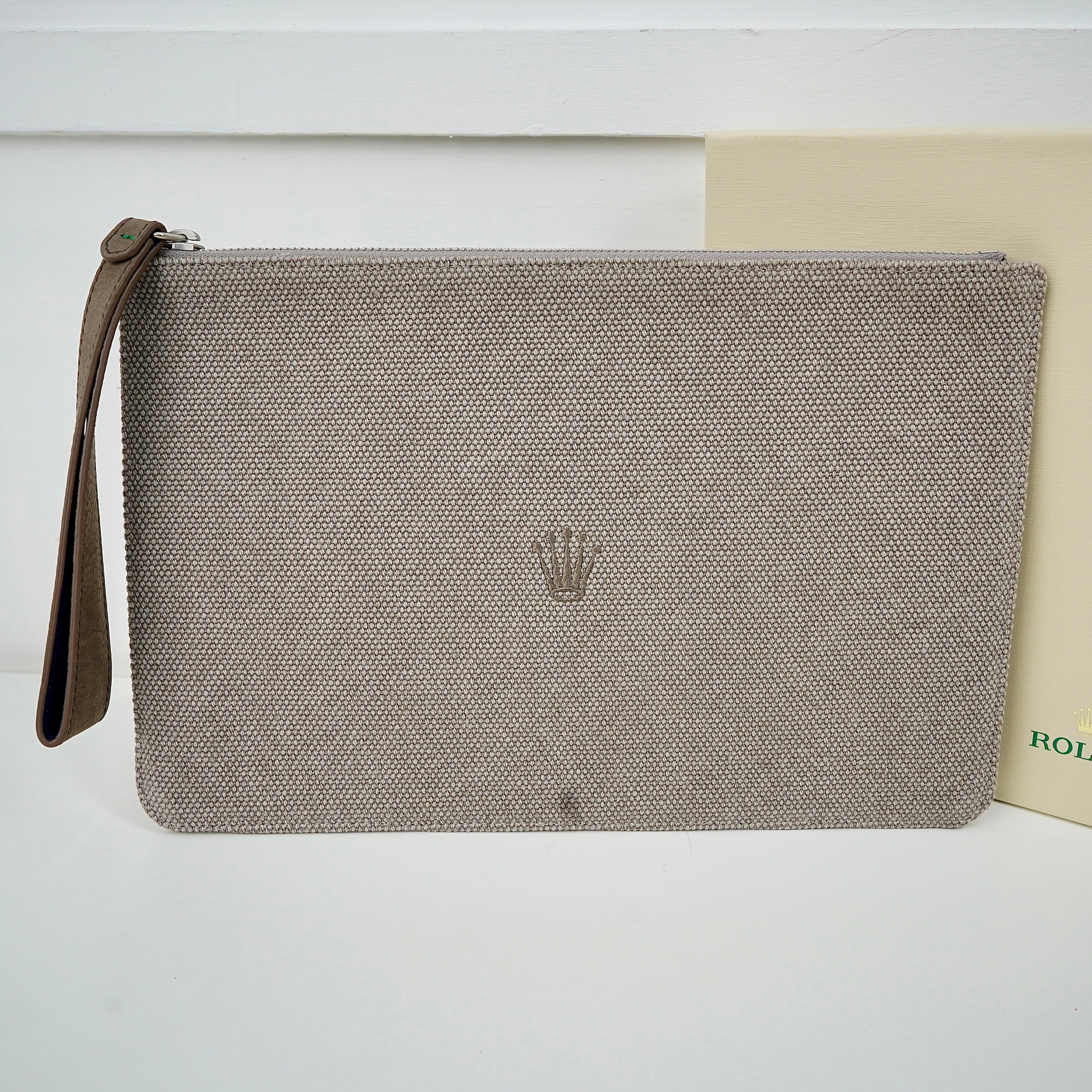 CANVAS GREY CLUTCH BAG