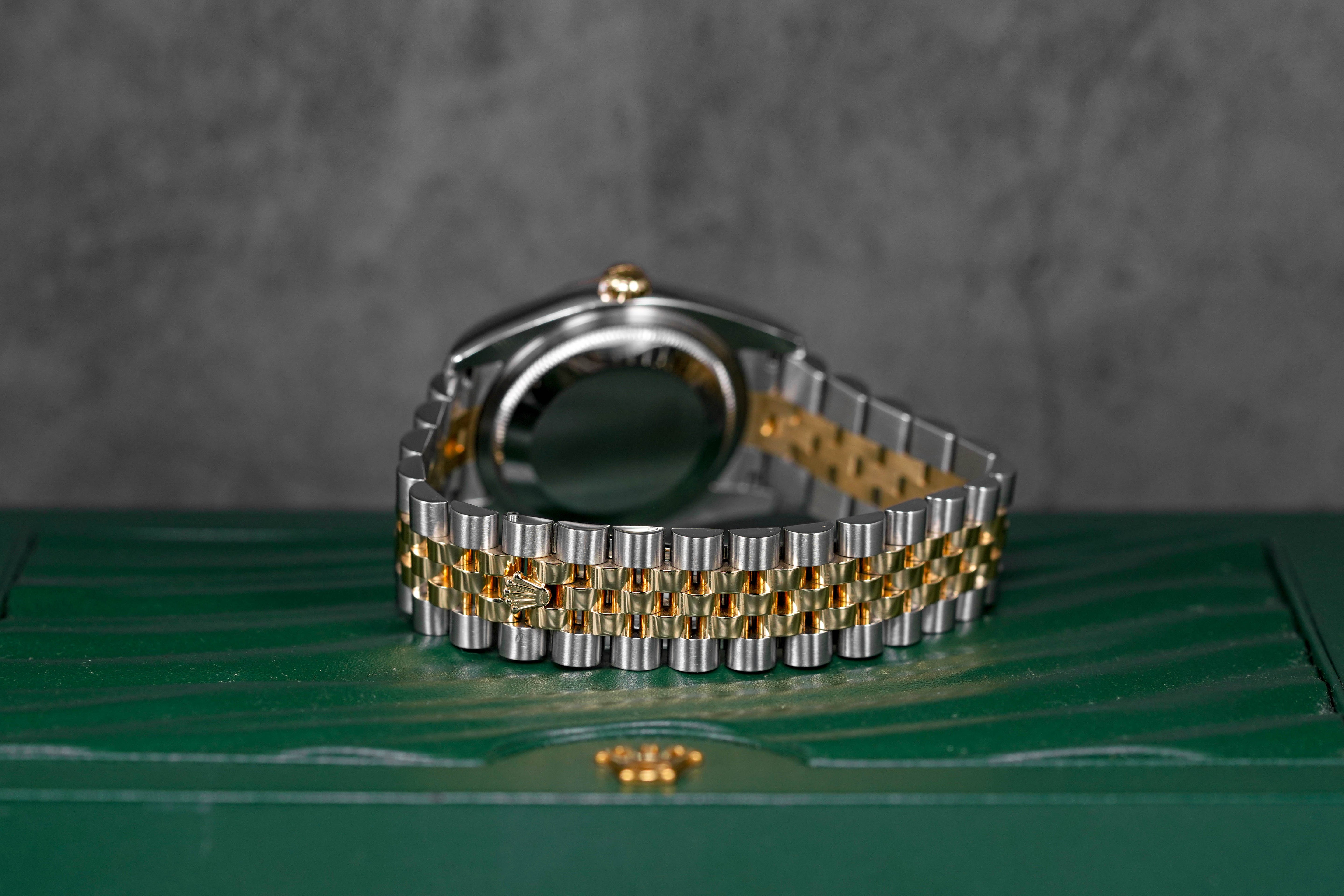 DATEJUST 36MM TWOTONE YELLOWGOLD COMPUTERIZED SILVER DIAMOND DIAL (2005)
