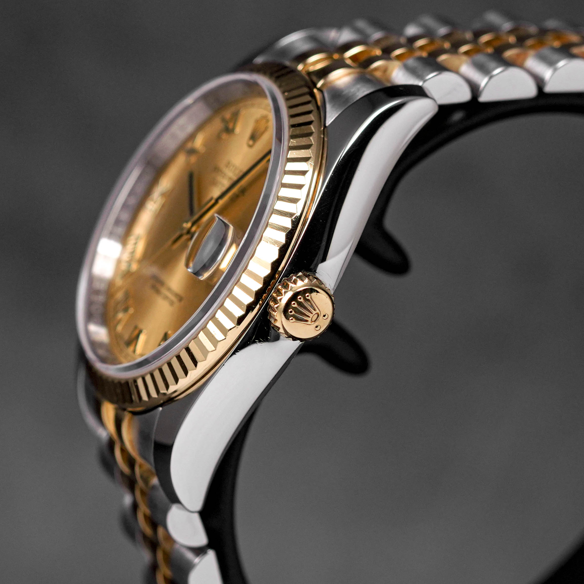 DATEJUST 36MM TWOTONE YELLOWGOLD CHAMPAGNE ROMAN DIAL (2012)