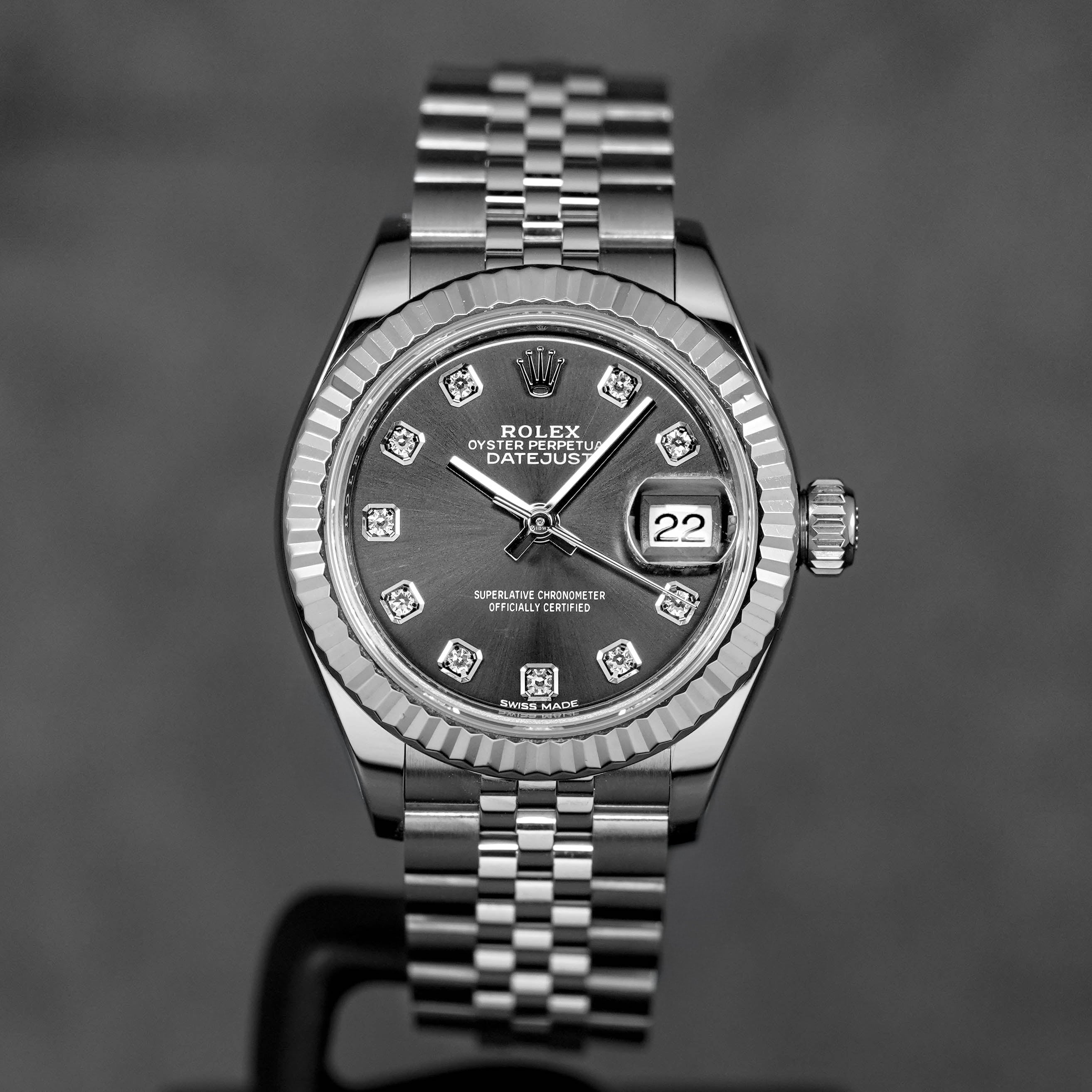 DATEJUST 28MM RHODIUM DIAMOND DIAL (2019)