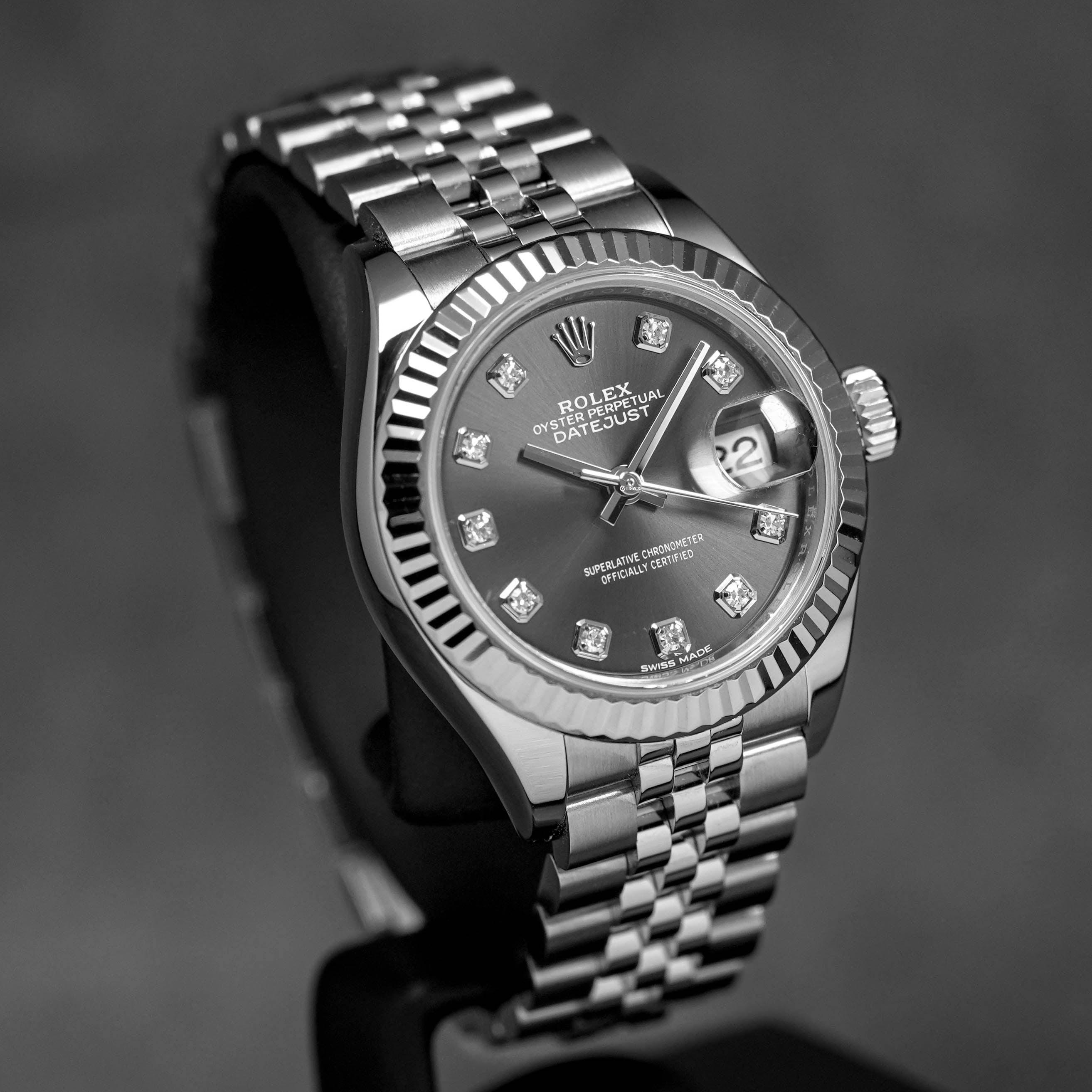 DATEJUST 28MM RHODIUM DIAMOND DIAL (2019)