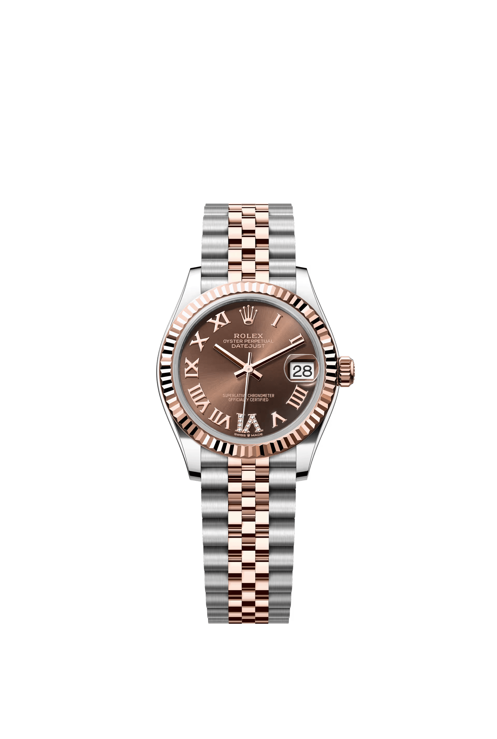 DATEJUST 31MM TWOTONE ROSEGOLD CHOCO DIAL DIAMOND ON VI (2026)