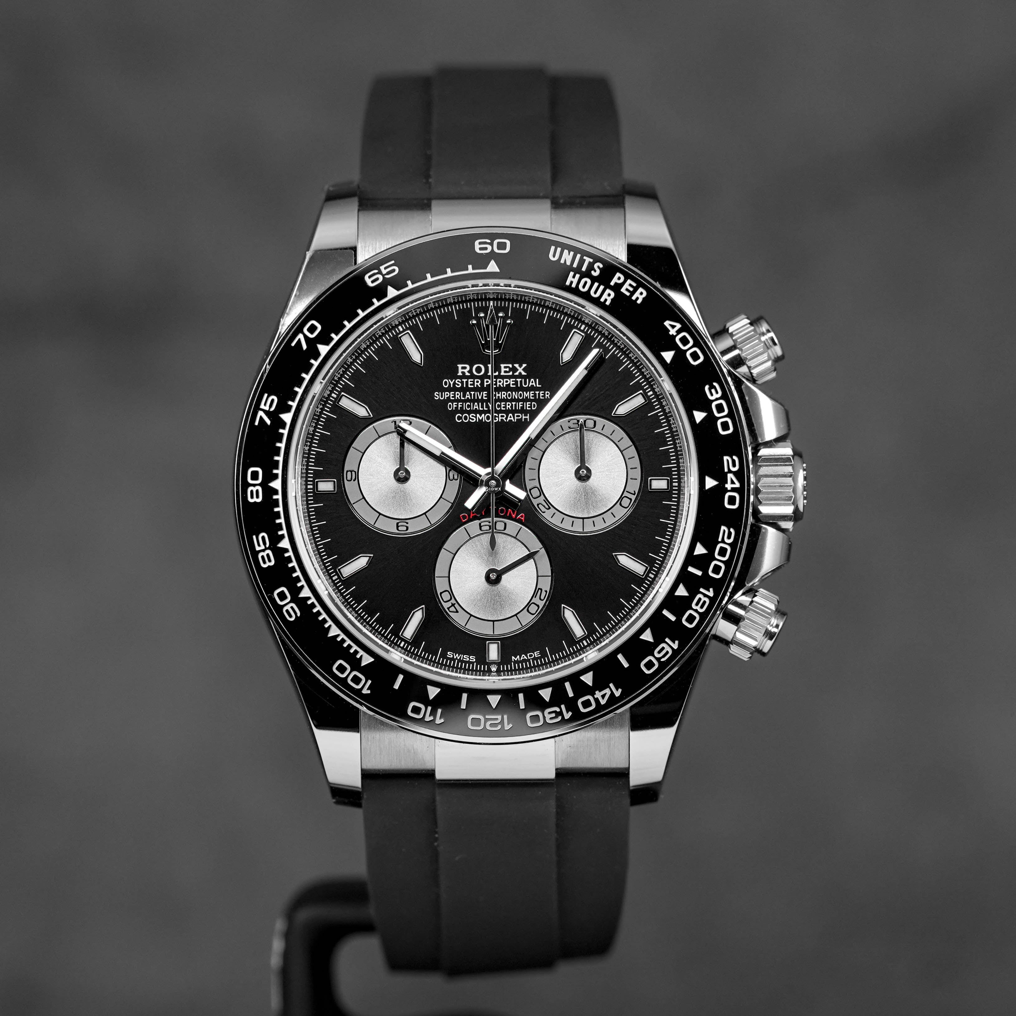 DAYTONA OYSTERFLEX WHITEGOLD BLACK DIAL RING BEZEL (2024)