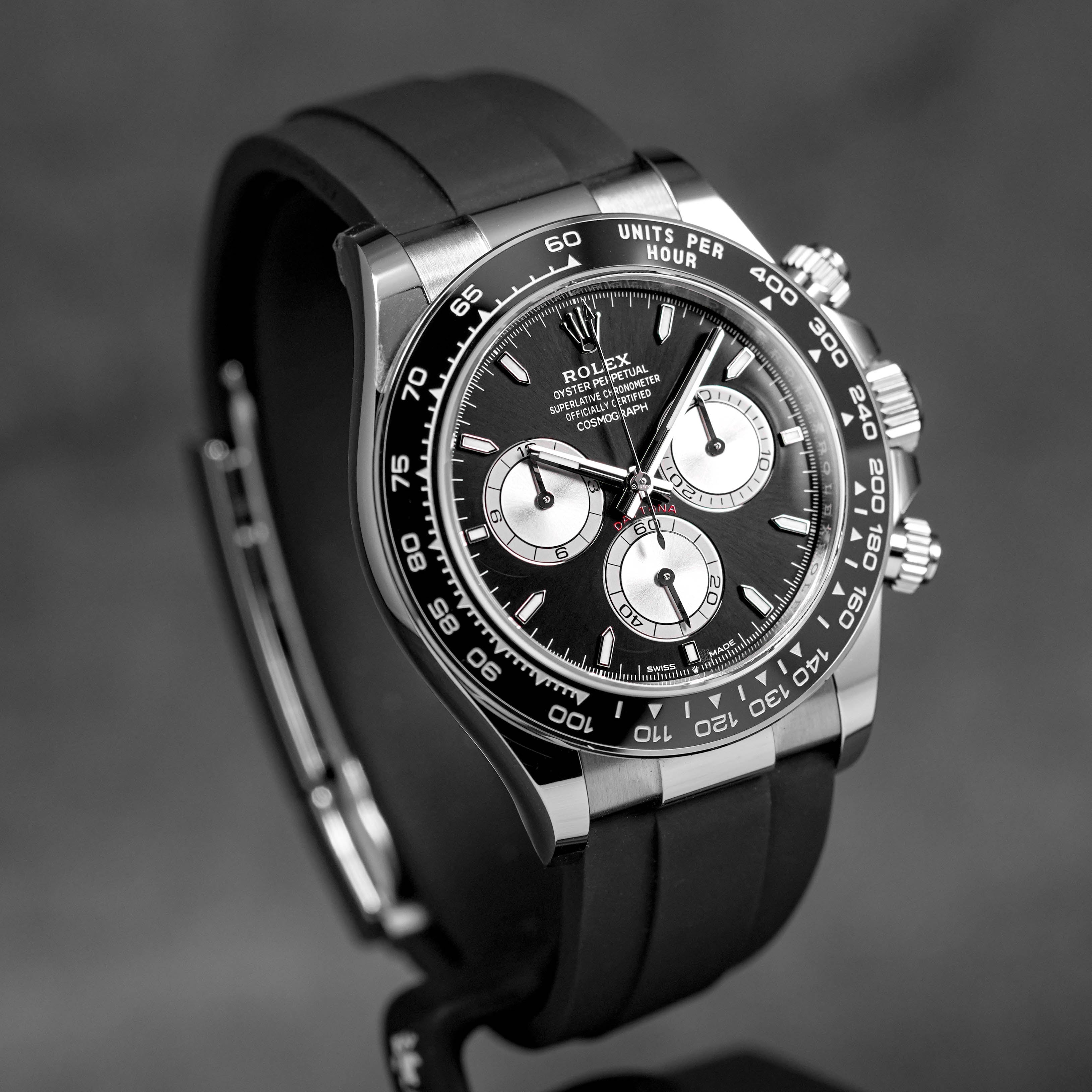 DAYTONA OYSTERFLEX WHITEGOLD BLACK DIAL RING BEZEL (2024)
