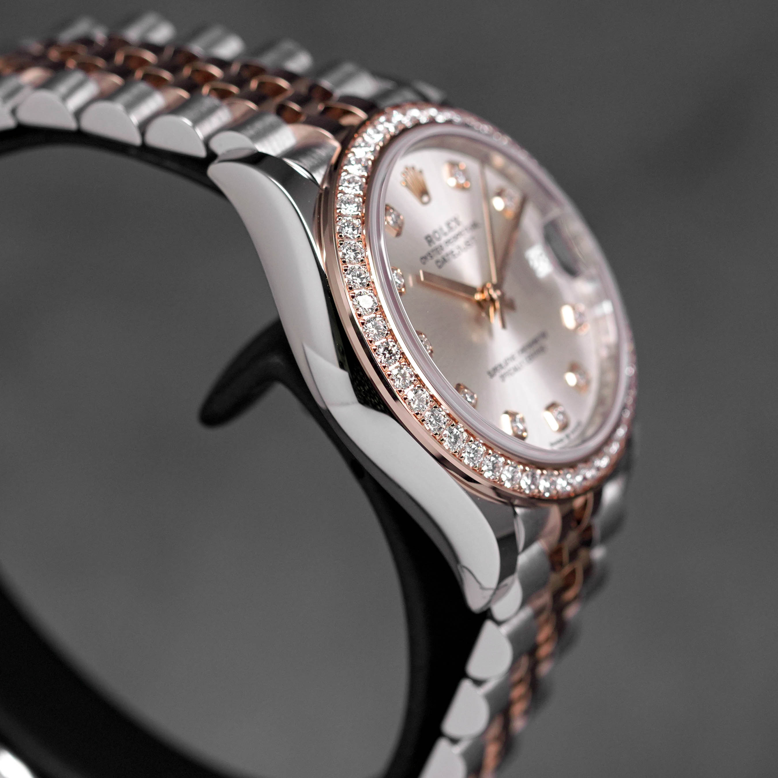 DATEJUST 31MM TWOTONE ROSEGOLD SILVER DIAMOND DIAL DIAMOND BEZEL (2024)