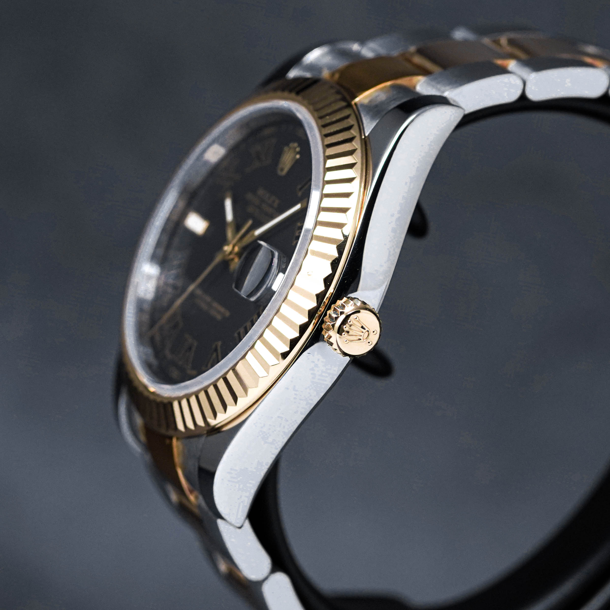 DATEJUST II TWOTONE YELLOWGOLD BLACK ROMAN DIAL (2018)