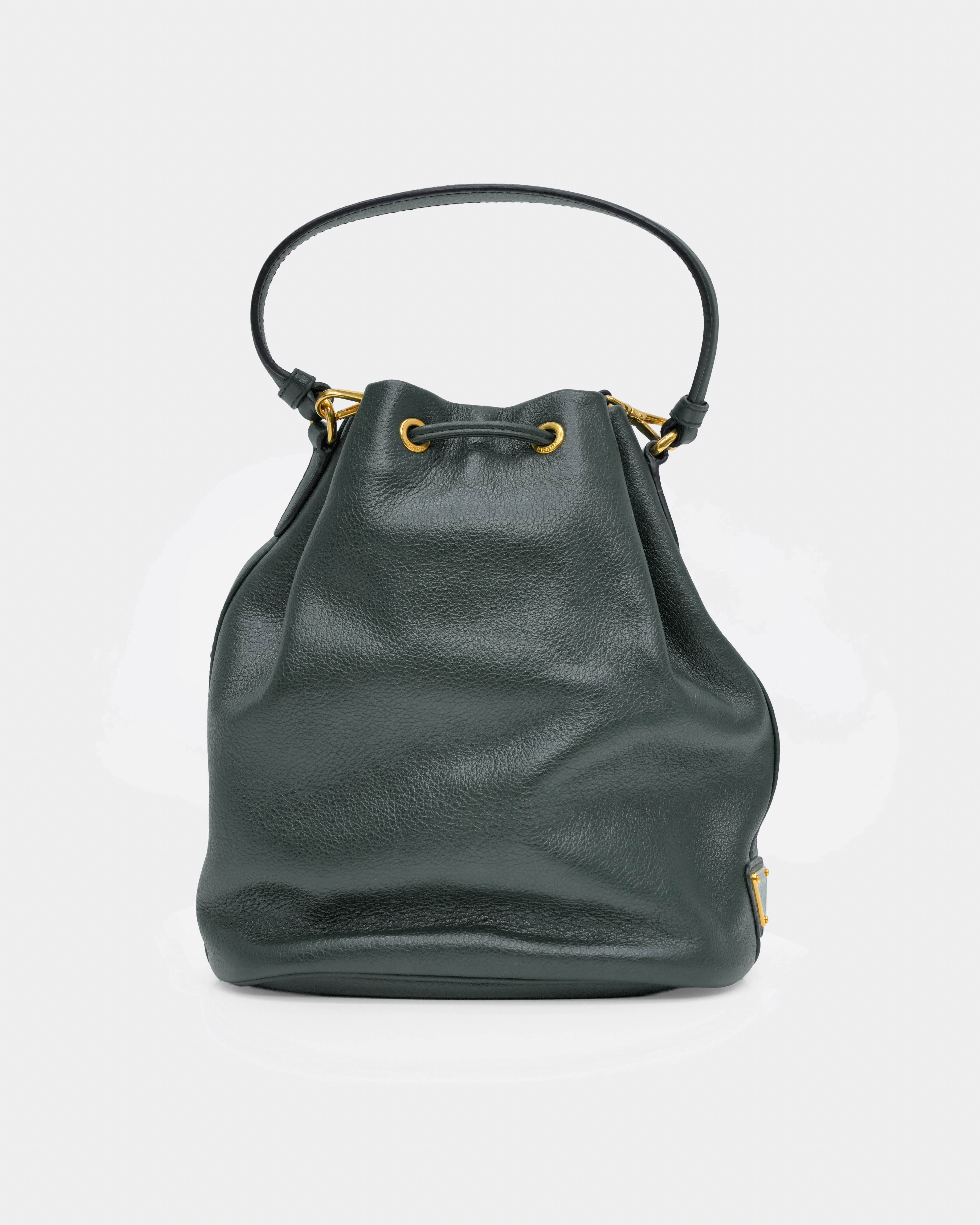 DRAWSTRING BUCKET BAG GREEN