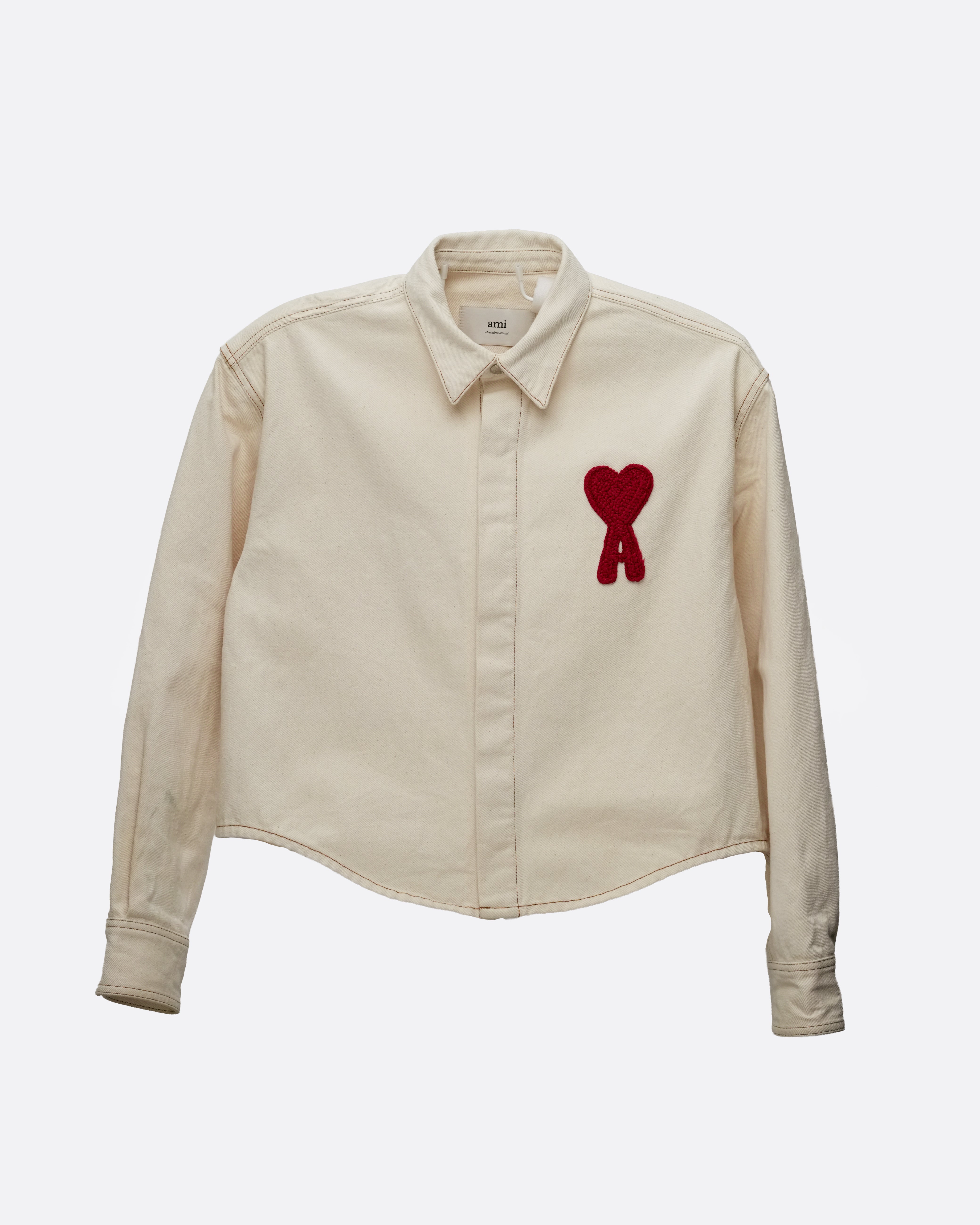 OVERSIZED COTTON DENIM JACKET IVORY SIZE M