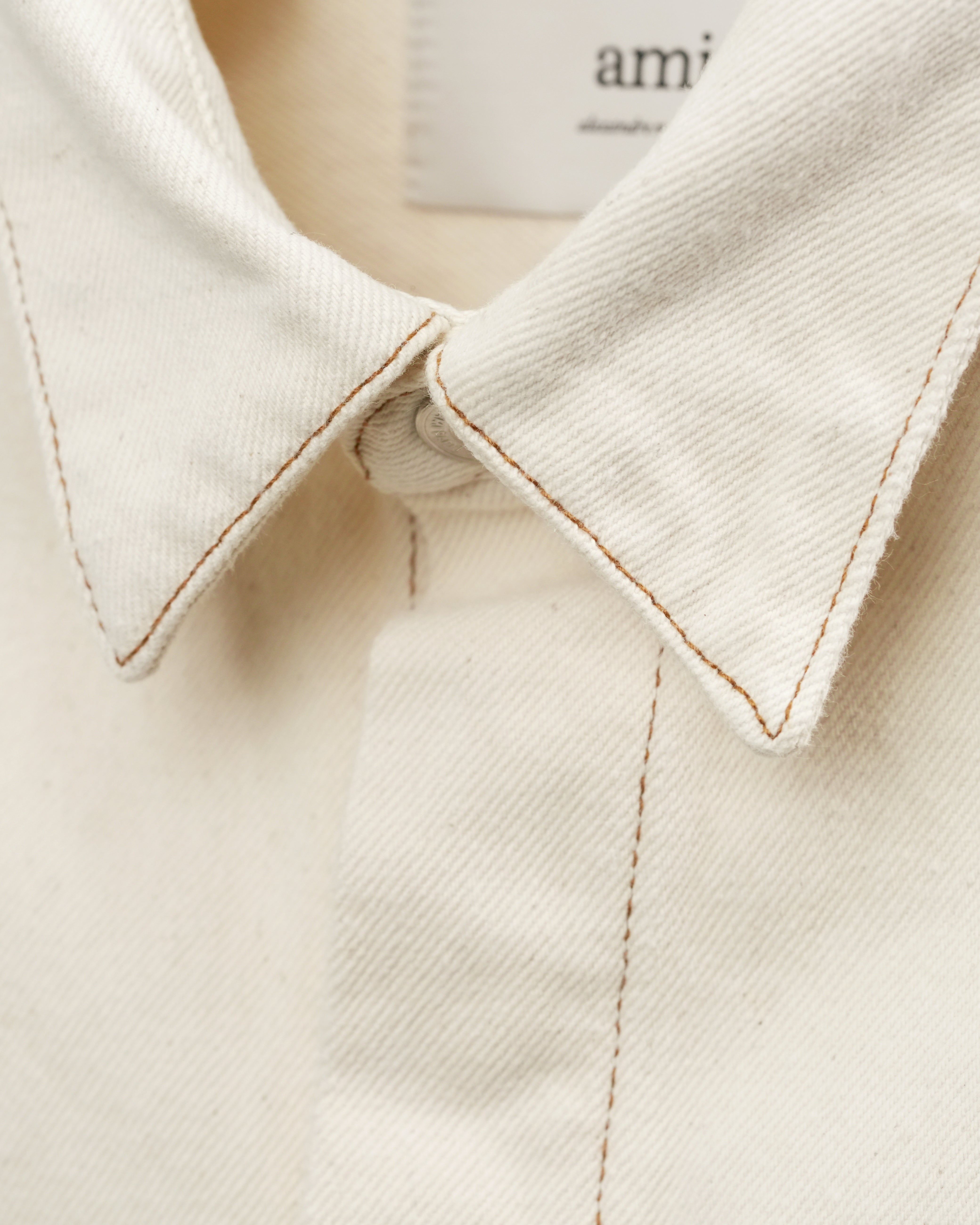 OVERSIZED COTTON DENIM JACKET IVORY SIZE M