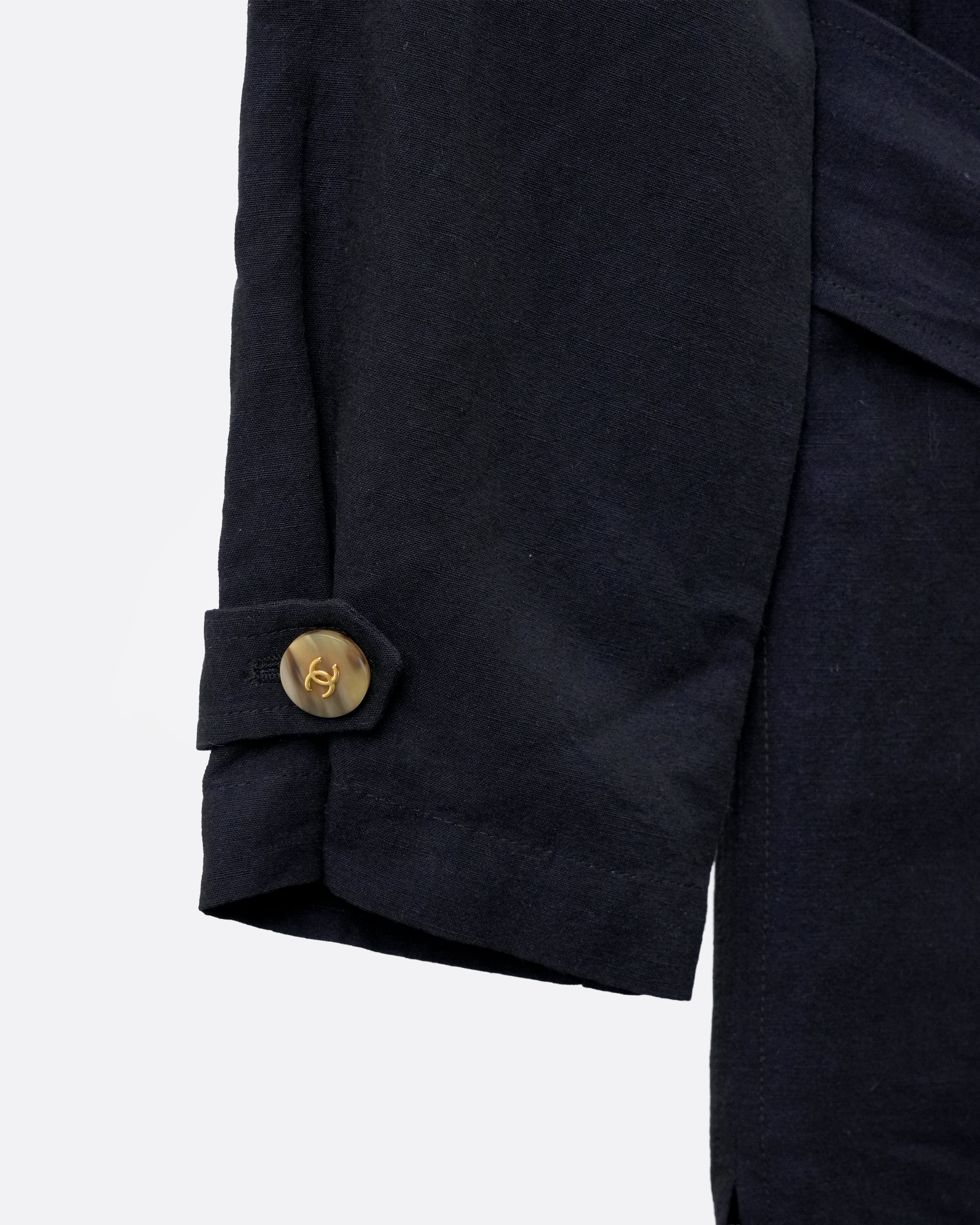 TOP WITH BELT NAVY SIZE 38