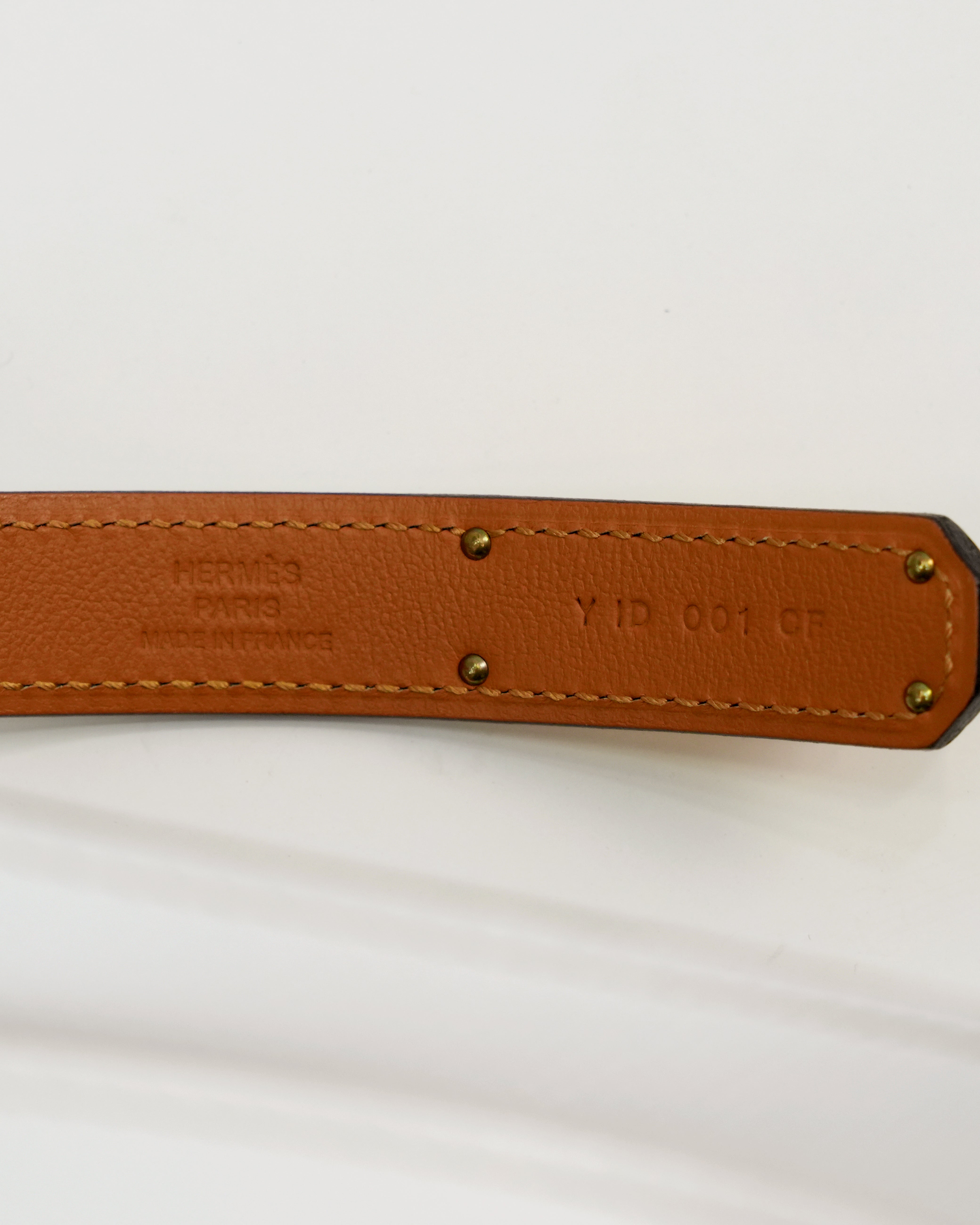 KELLY BELT WHITE EPSOM WITH GOLD HARDWARE