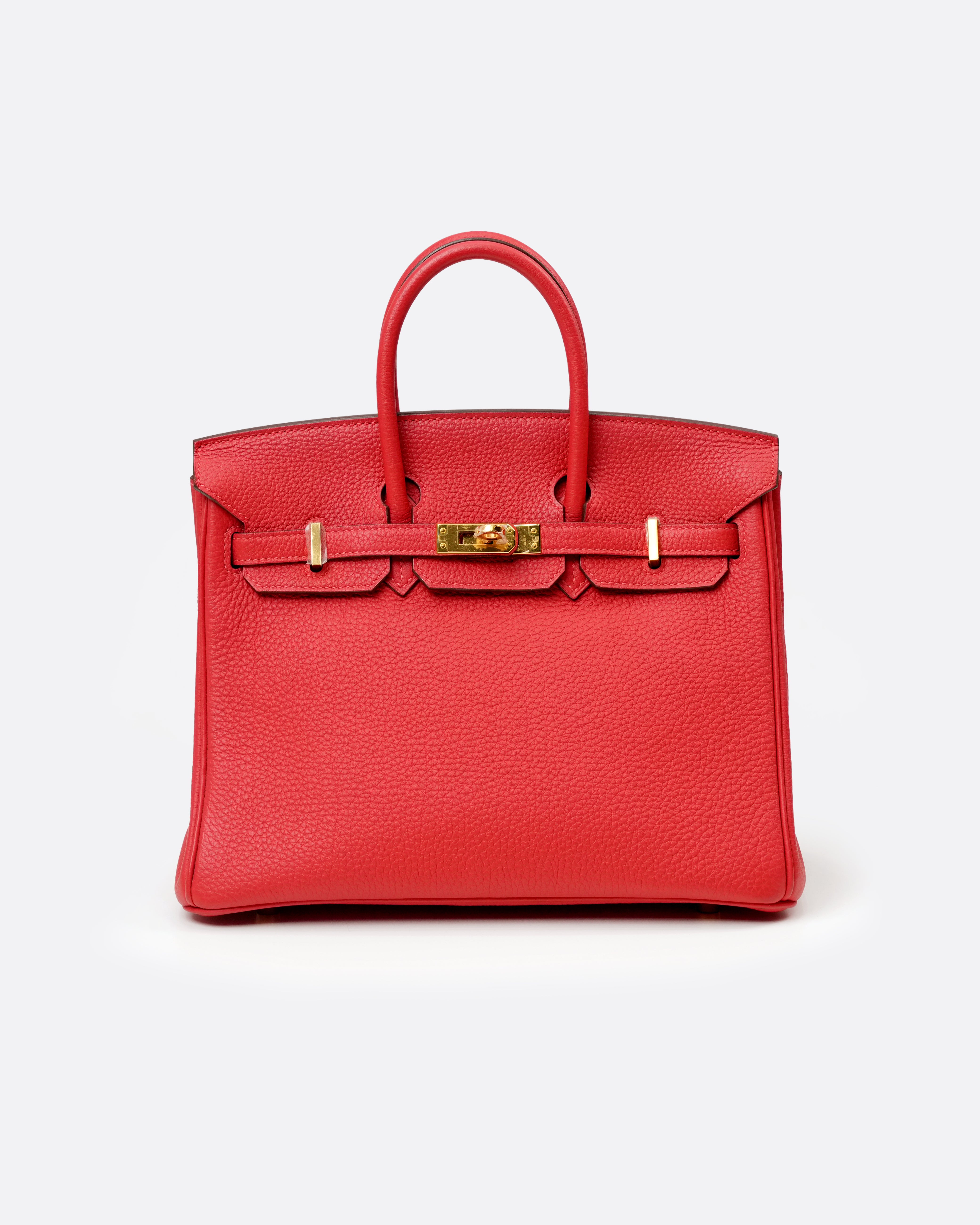 BIRKIN 25 ROUGE PIVOINE TOGO GOLD HARDWARE STAMP T