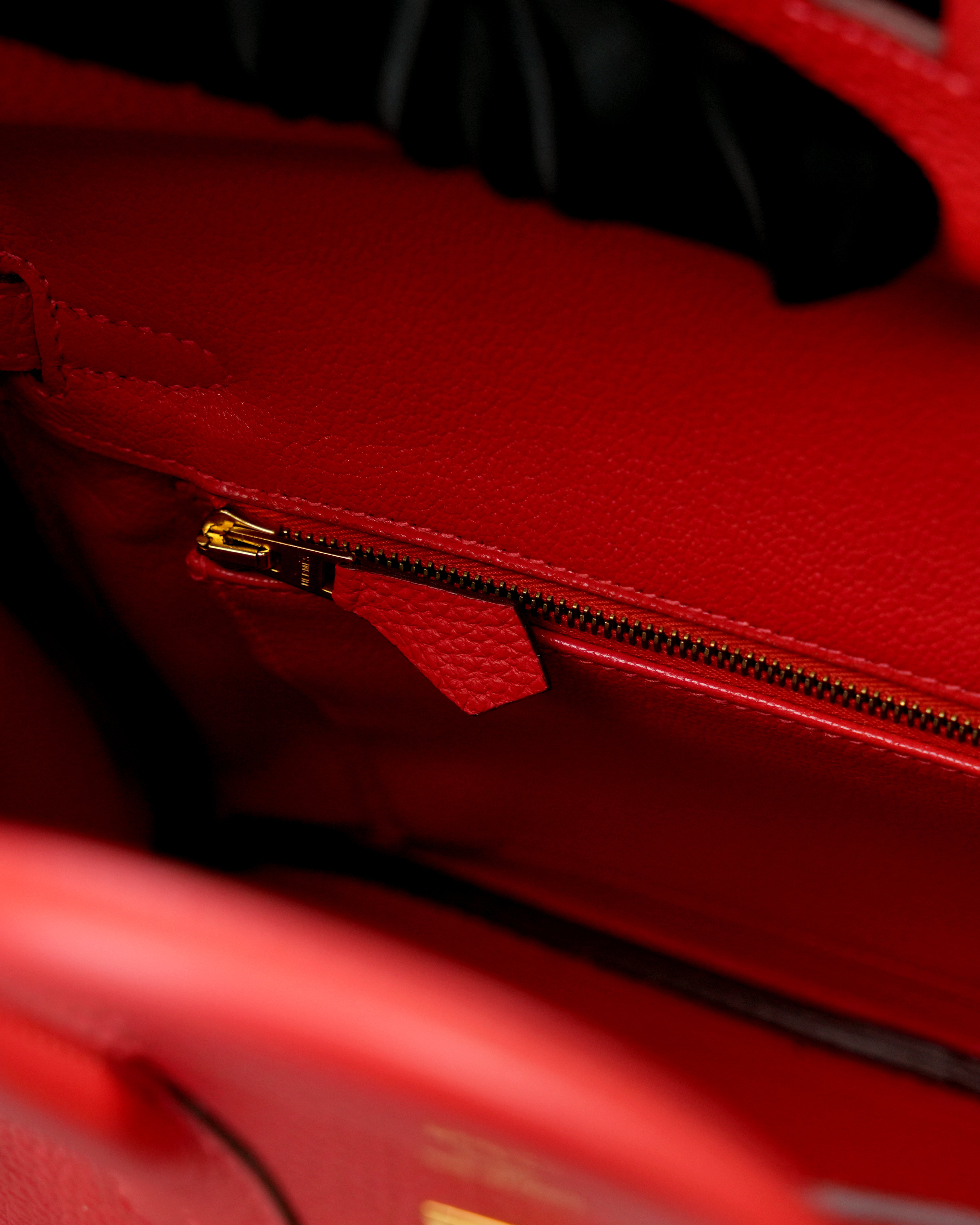 BIRKIN 25 ROUGE PIVOINE TOGO GOLD HARDWARE STAMP T