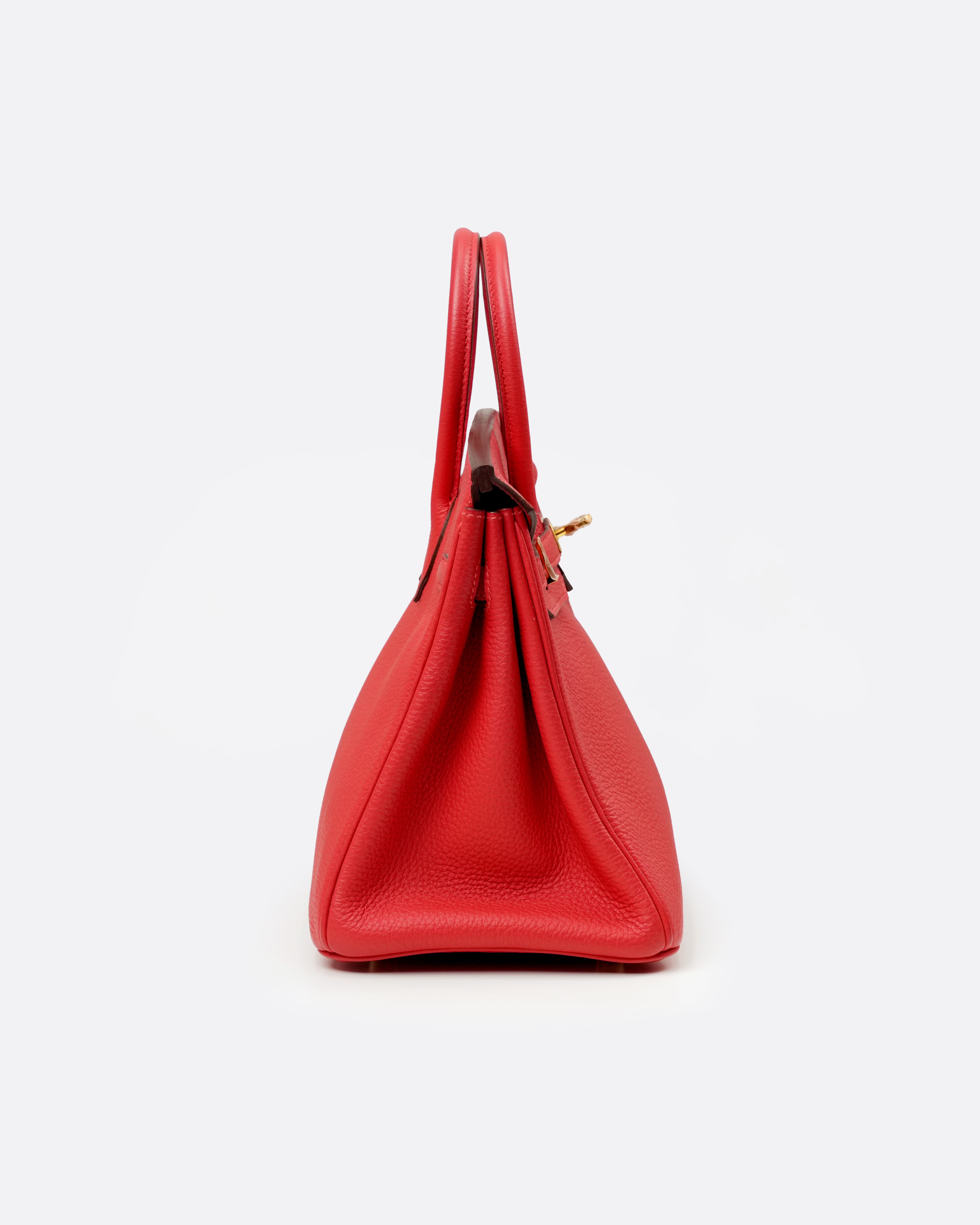 BIRKIN 25 ROUGE PIVOINE TOGO GOLD HARDWARE STAMP T